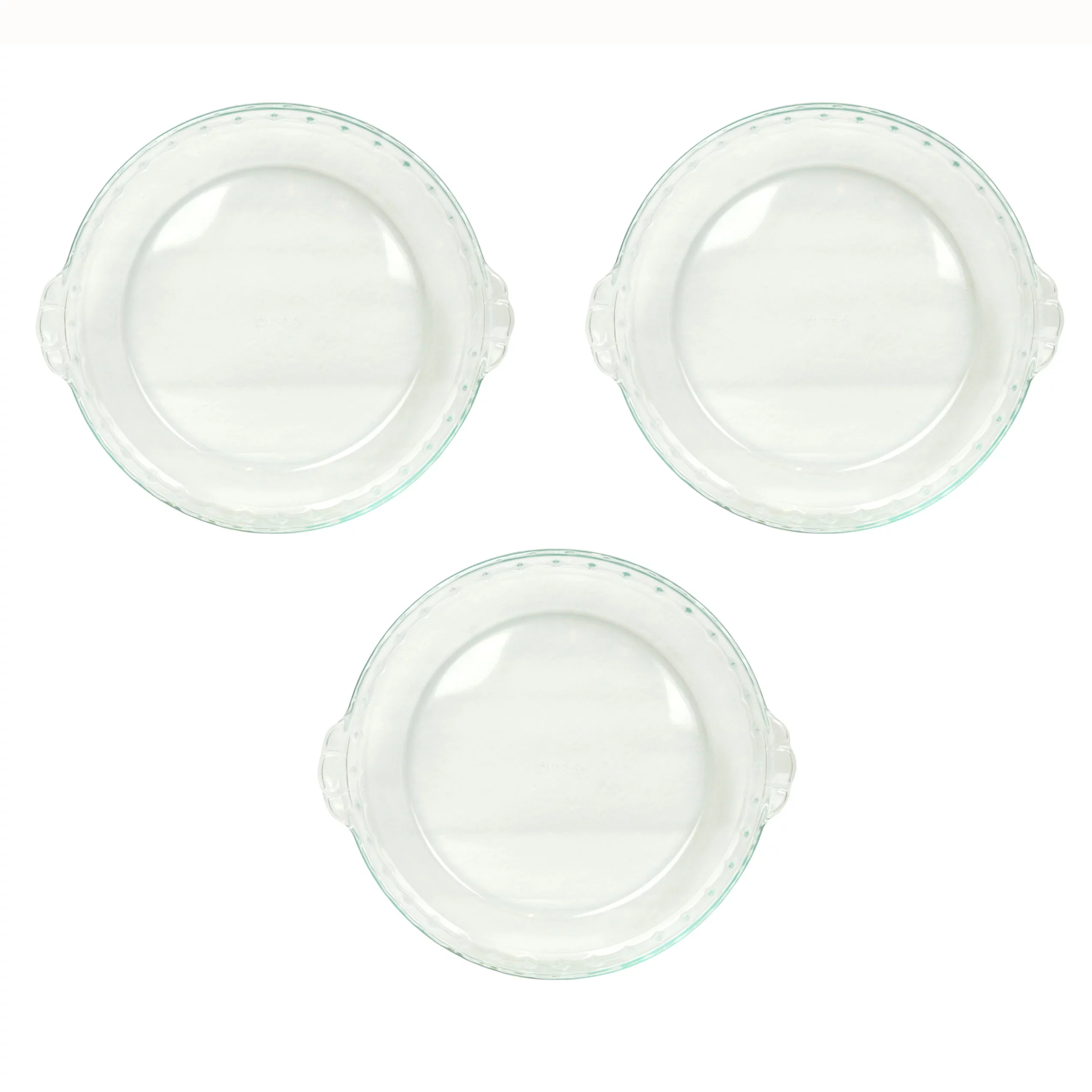 Pyrex Basics 9.5 in Round Glass Bakeware Pie Dish (3-Pack)