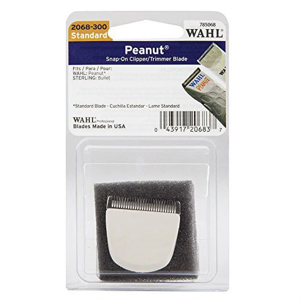 Wahl Professional Peanut Snap On Clipper/Trimmer Blade (White) #2068-300 , for Wahl Peanuts (White)