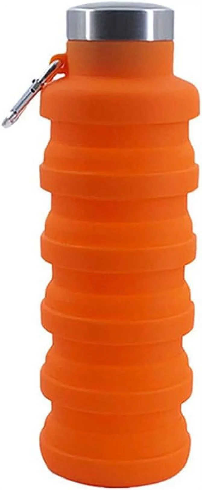 LIZHAO 500ML Outdoor Silicone Collapsible Water Bottle Portable Leakproof Water Bottle With Carabiner Cycling Gym Camping Water Bottle (Color : Style1)