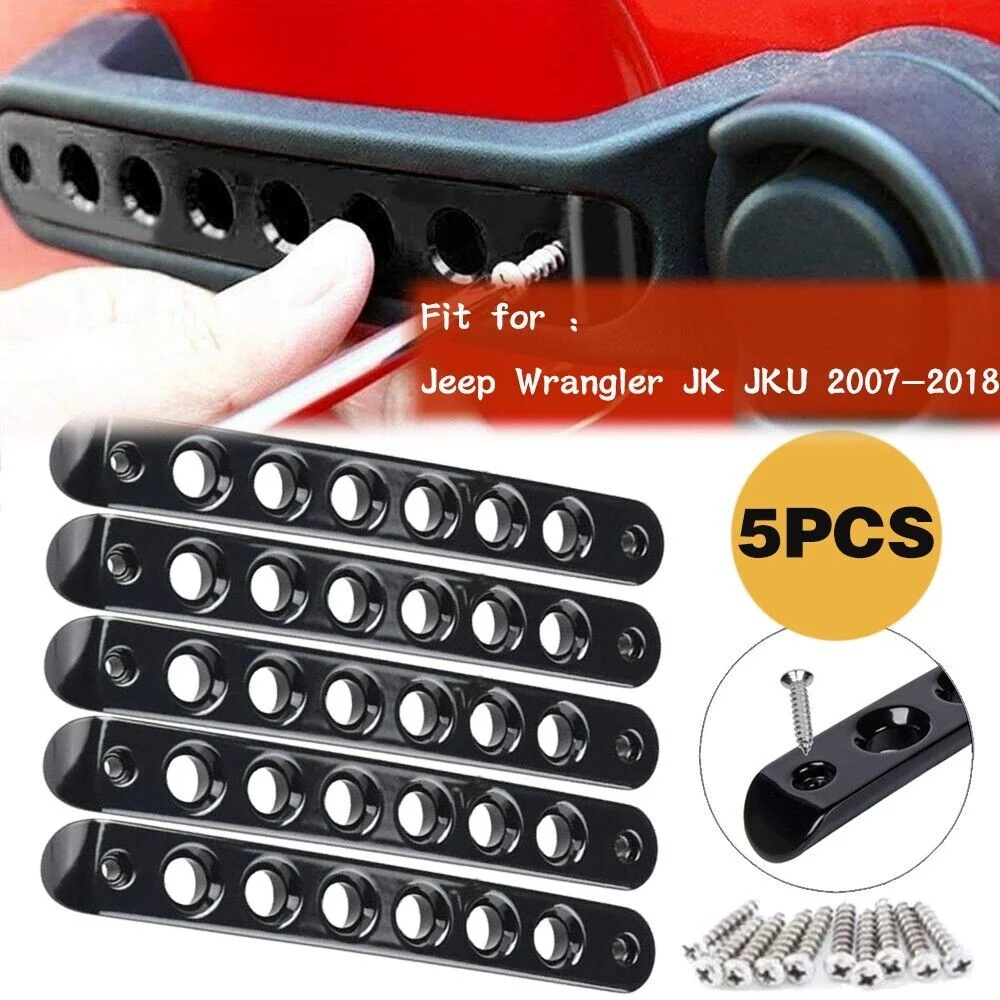 Door Grab Handle Inserts Cover Decoration Trim Fit 4-Door Jeep Wrangler JK 07~17