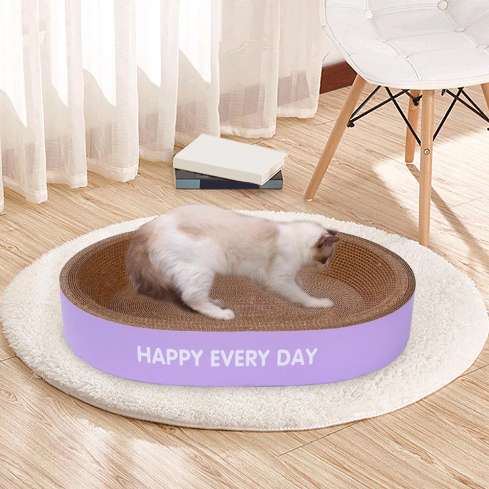 Cat Scratcher Cardboard Lounge Cat Beds Interactive Toy Cat Scratch Pad Bowl