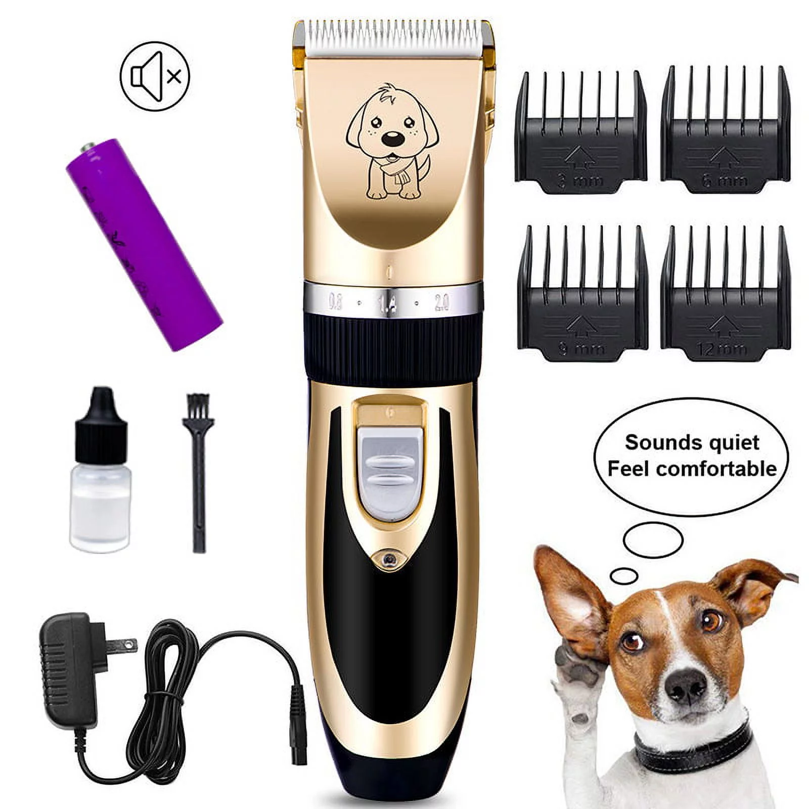 Pysona Electric Dog Clippers Hair Grooming Scissor Dogs Cutter Rechargeable Cordless Shaver Low Noise Haircut Tool Trimmer for Dogs