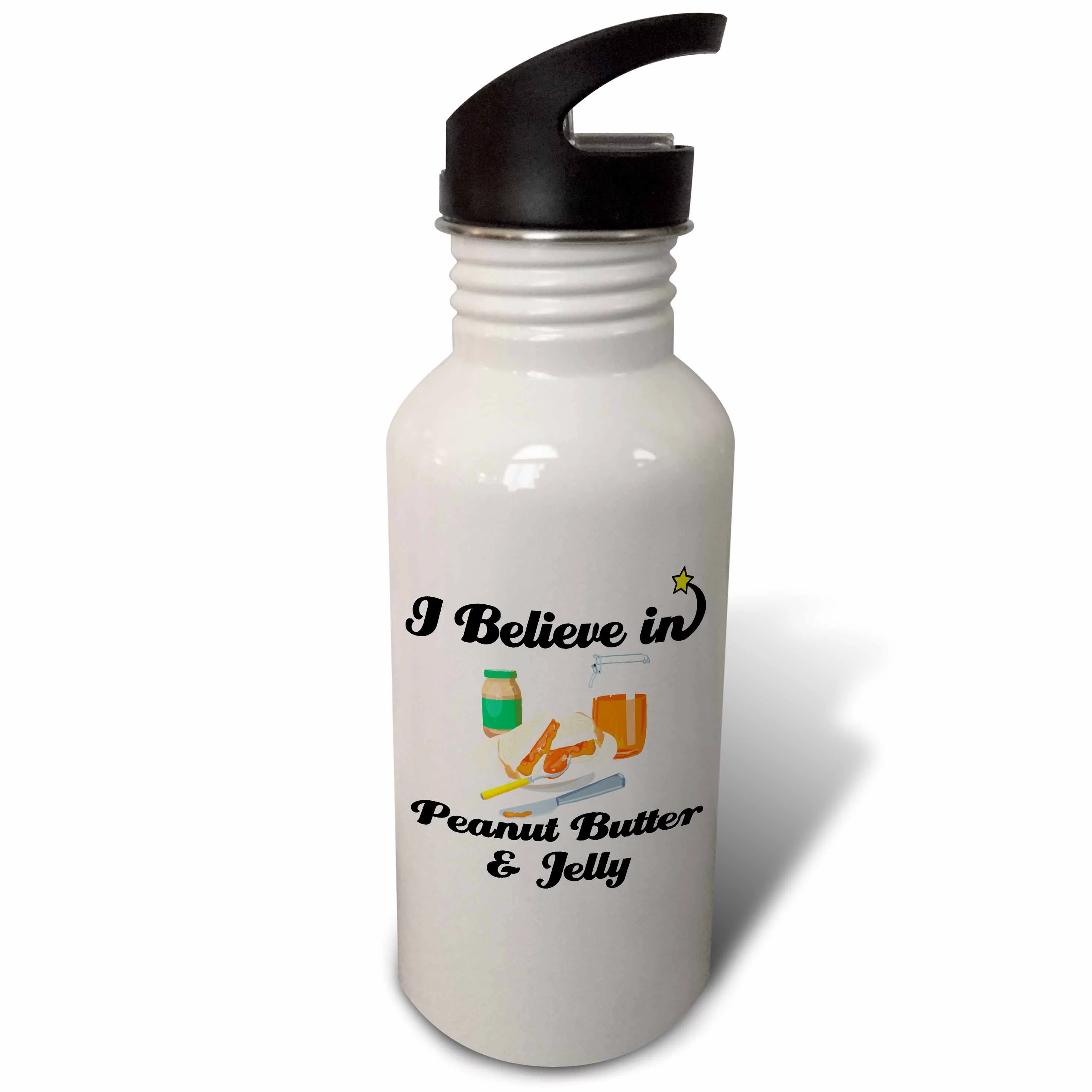 I Believe In Peanut Butter And Jelly 21 oz Sports Water Bottle wb-105442-1