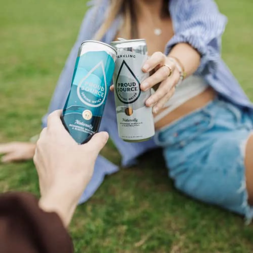 Proud Source Alkaline Spring Water, Natural Minerals + Electrolytes, Infinitely Recyclable Aluminum, BPA-Free (24 pack 12 oz Cans)