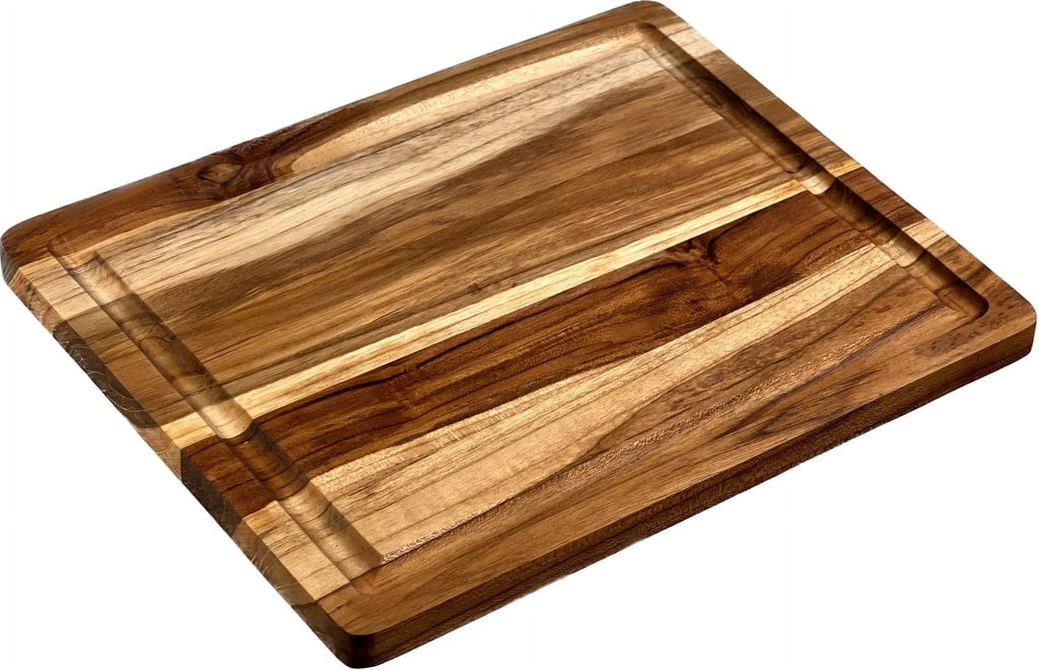 Mountain Woods Brown Teak Wood Cutting Board w/ Juice Groove - 15