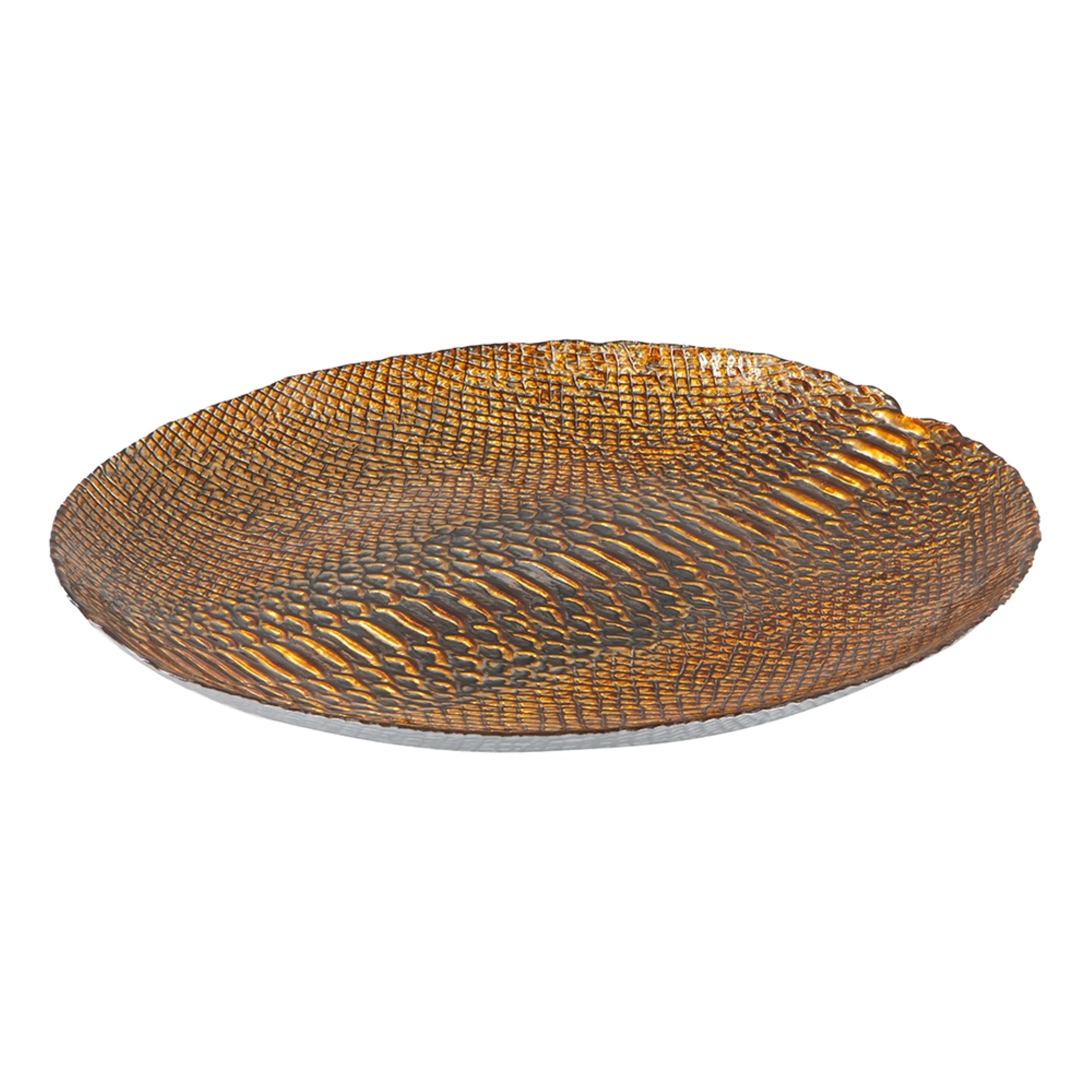 CC Home Furnishings Crocodile Print Glass Charger - 19