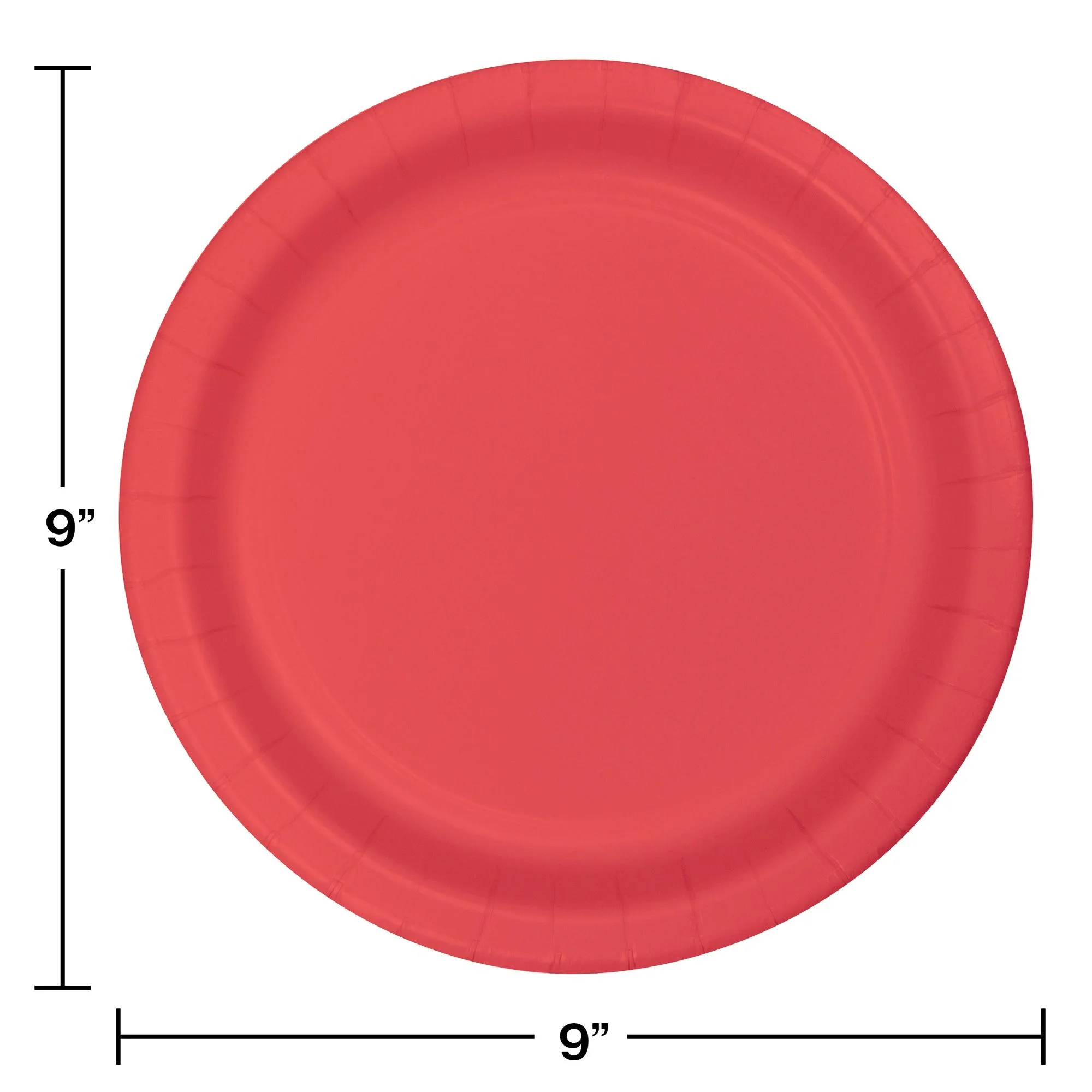 Party Central Club Pack of 240 Decorative Round Coral Disposable Paper Dinner Party Plates 9