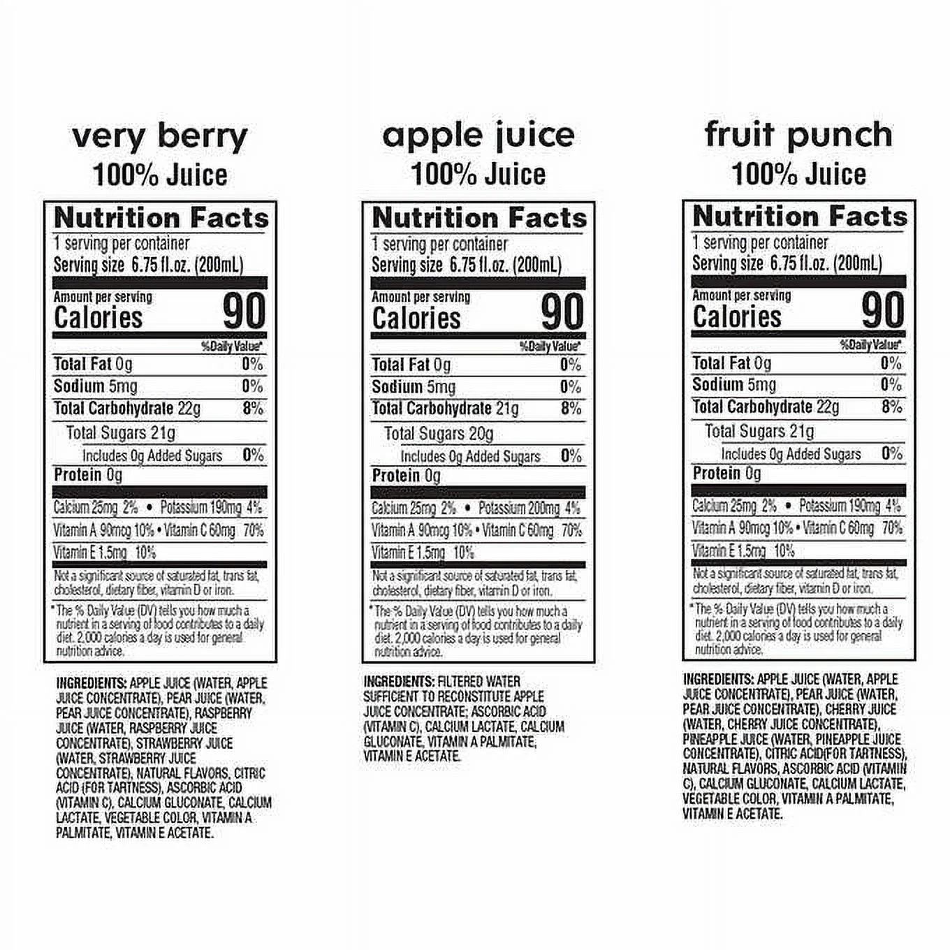 Fruit Juice Bonus Variety Pack, 36 pk./6.7 oz.by Apple & Eve 100%