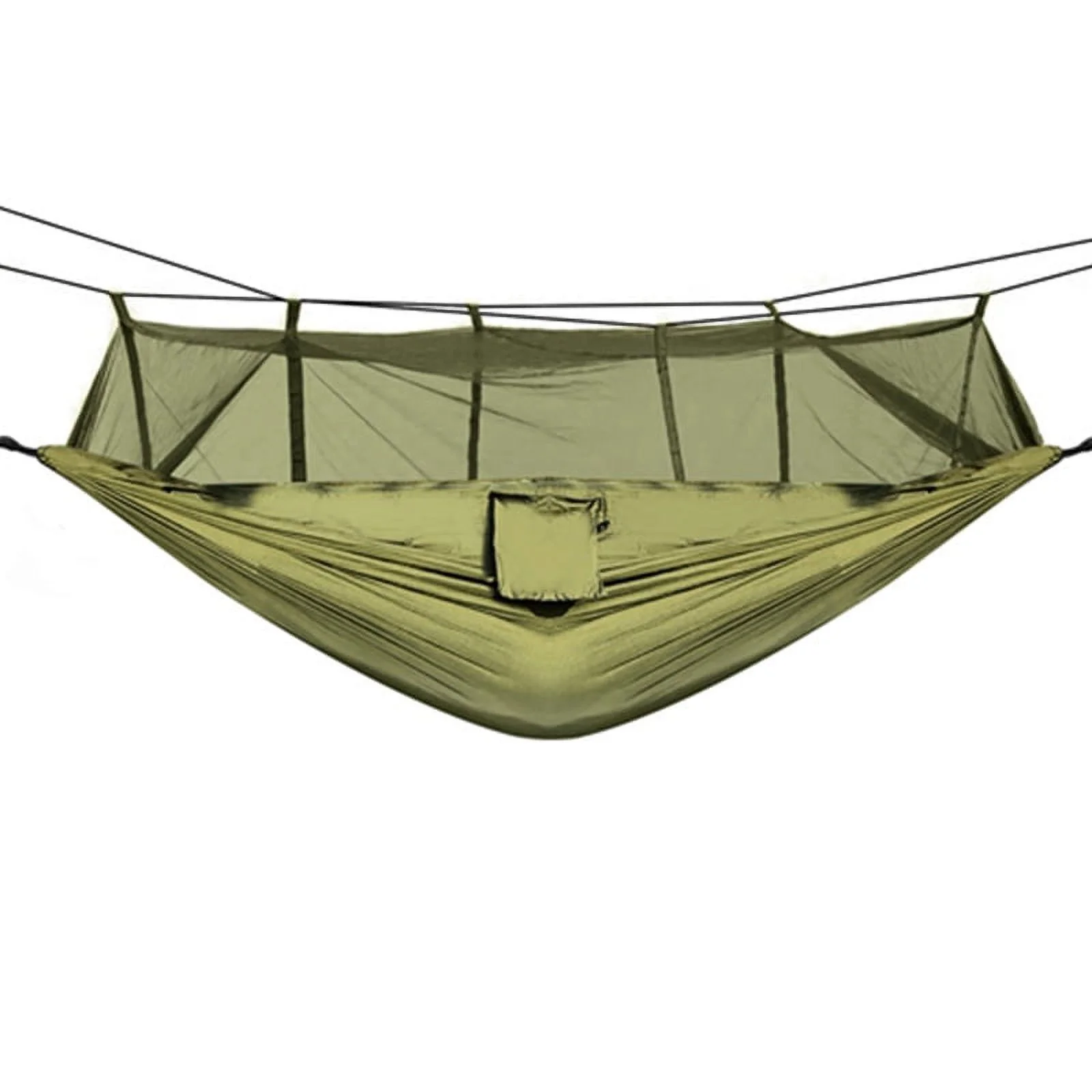 Portable Nylon Hammock with Mosquito Net and Zippers - 9.06 in x 7.09 in x 4.33 in (L x W x H) - 1.87 - Relax and unwind anywhere with our versatile hammock - ideal for outdoor adventures!