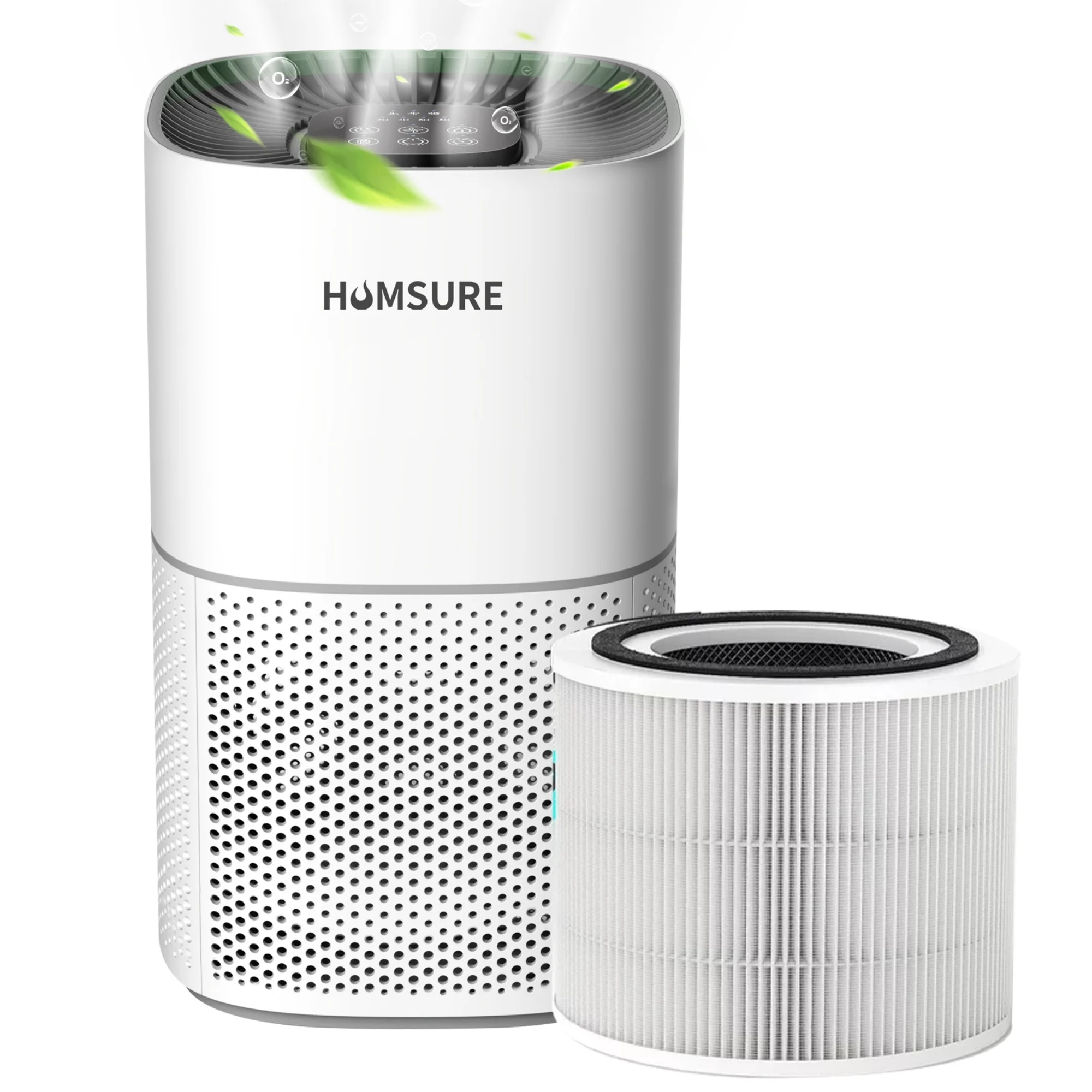 HUMSURE Genuine HKJ-200A Replacement Filter, Air Purifiers for Home with HEPA 13 Filter, Large Air Purifier Up to 1076 Sq.Ft, Remove 99.97%, White, 1 Pack