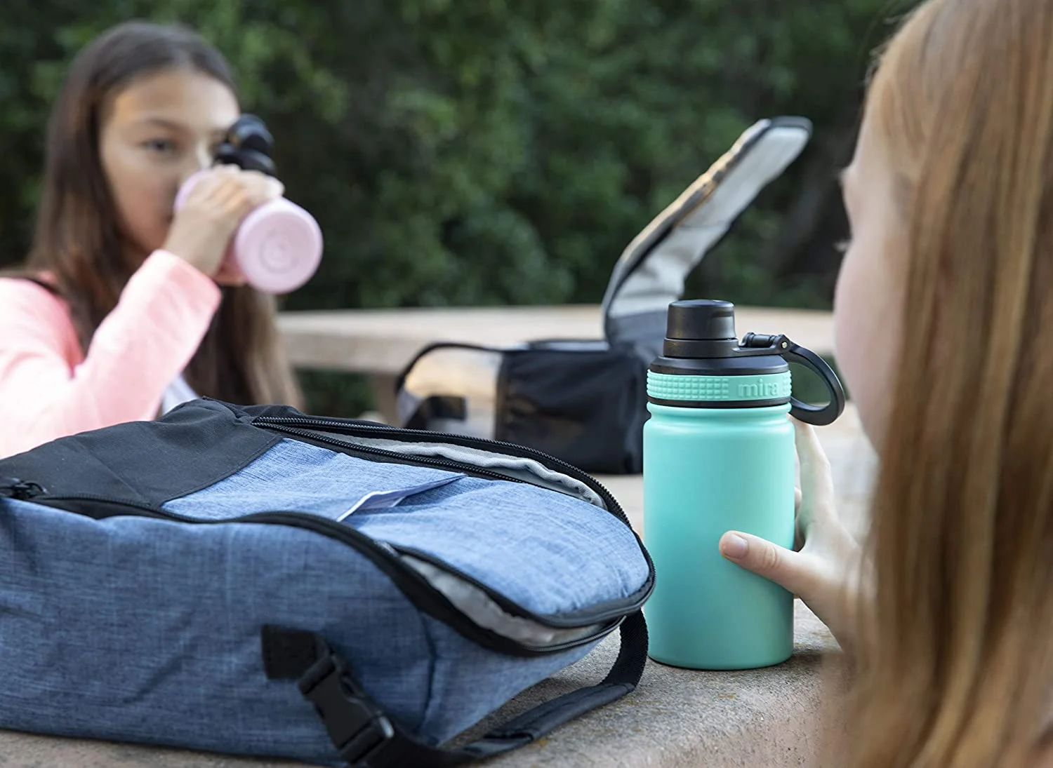 MIRA 12 oz Stainless Steel Kids Water Bottle - Metal Thermos Flask Keeps Cold for 24 Hours, Hot for 12 Hours - Double Wall Vacuum Insulated - Leak Proof BPA-Free Lid - Teal