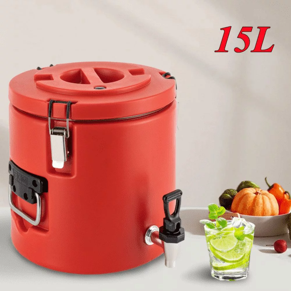 3.9Gal Insulated Beverage Dispenser Hot & Cold Drink Dispenser Stainless Steel
