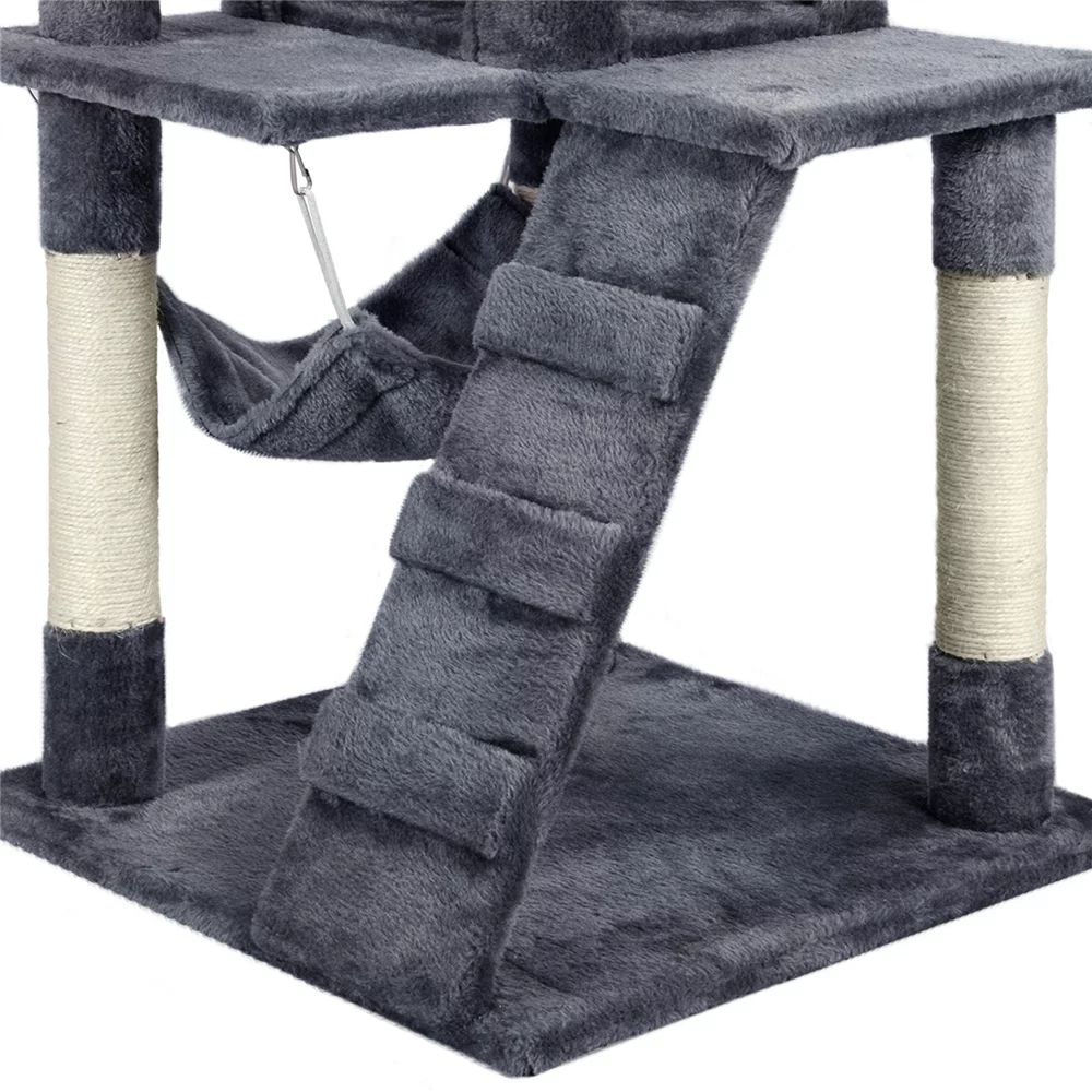Yaheetech 51'' Cat Tree Condo Multilevel Cat Towers W/ Hammock Tunnel Scratching Post, Dark Gray