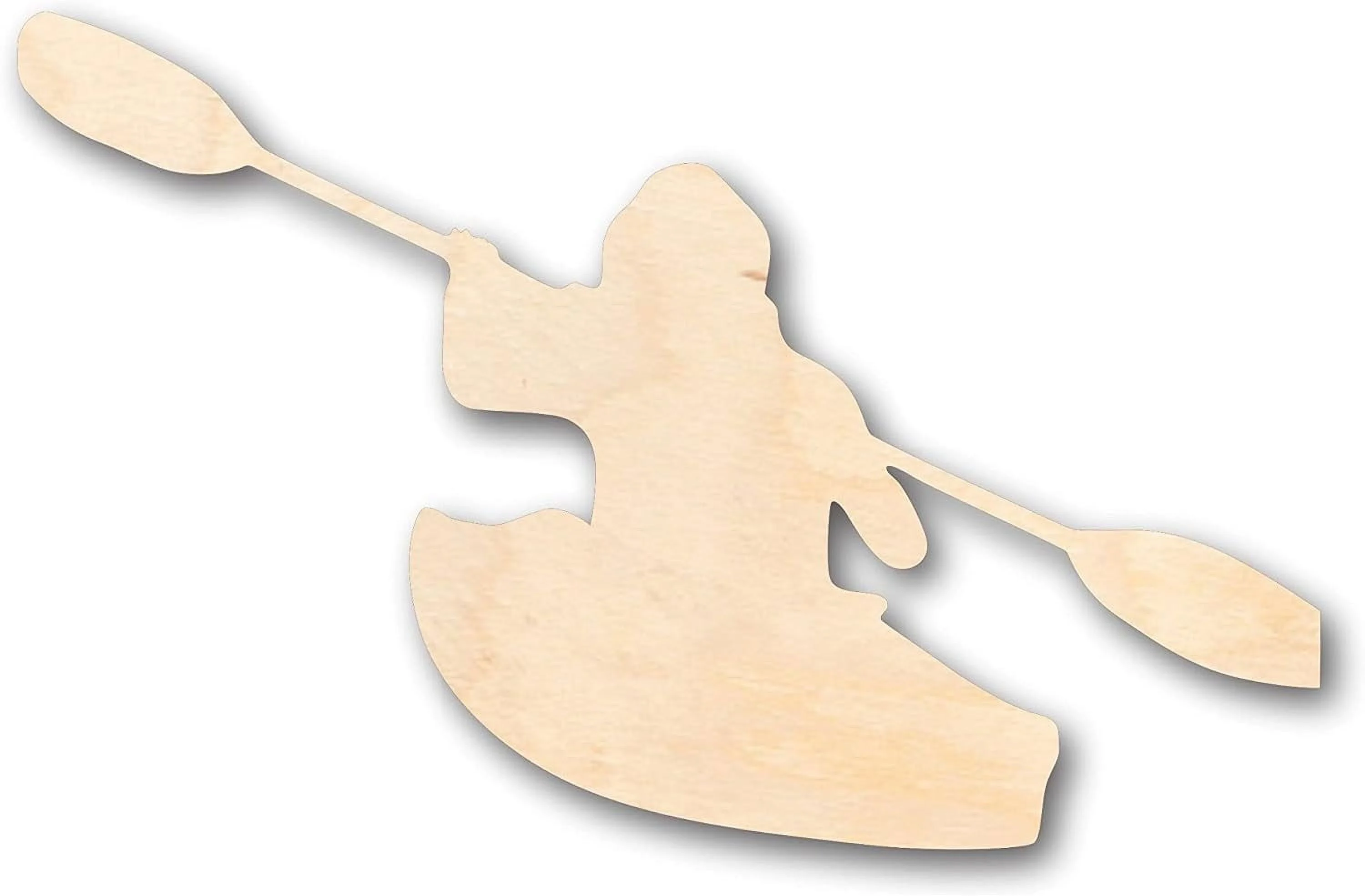 Unfinished Wood Person Kayaking Shape - Craft - Up To 36