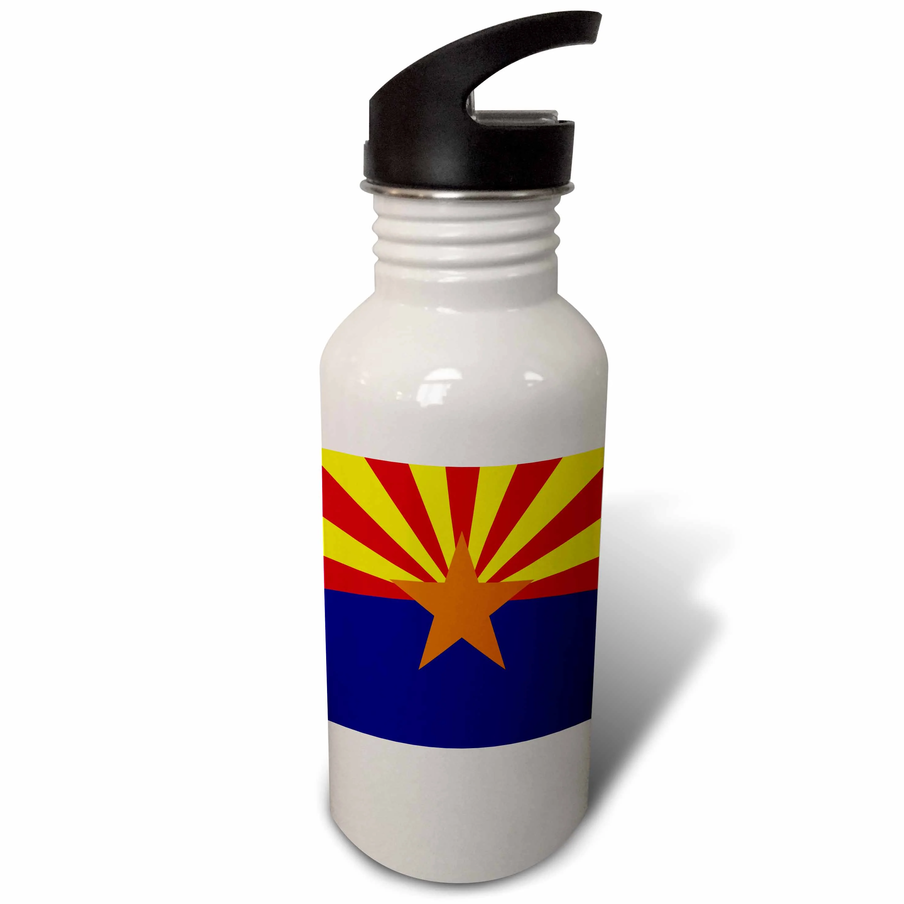 Flag of Arizona - US American state - United States of America - red yellow blue copper orange star 21 oz Sports Water Bottle wb-158293-1