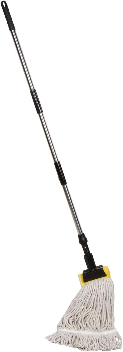 Tidy Tools Industrial Grade String Mop With Metal Handle and Jaw Clamp - Cotton Mop Head With Looped Ends