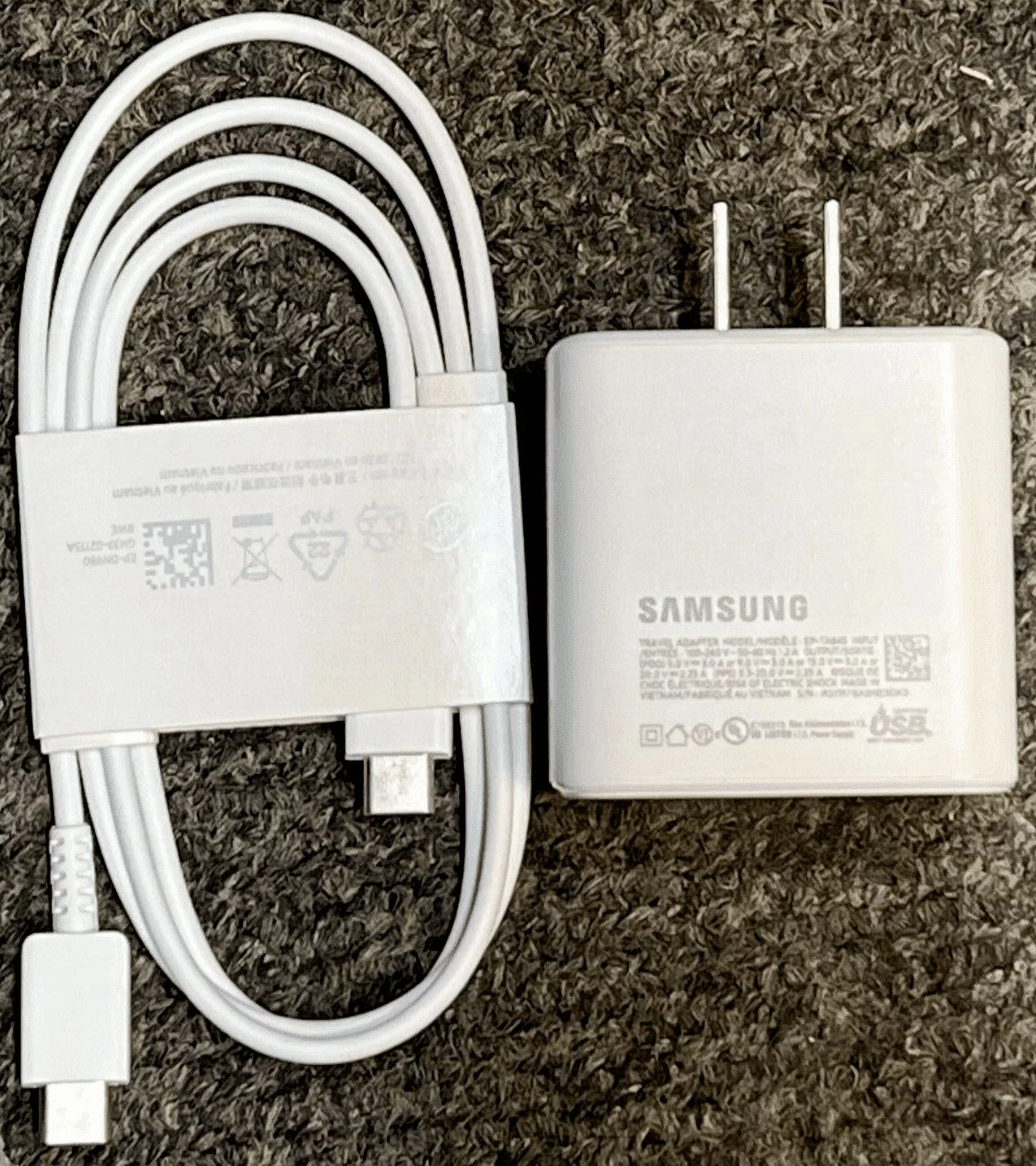 OEM Samsung 45W USB-C Super Fast Charging Wall Charger & Cable - White (EP-TA845)