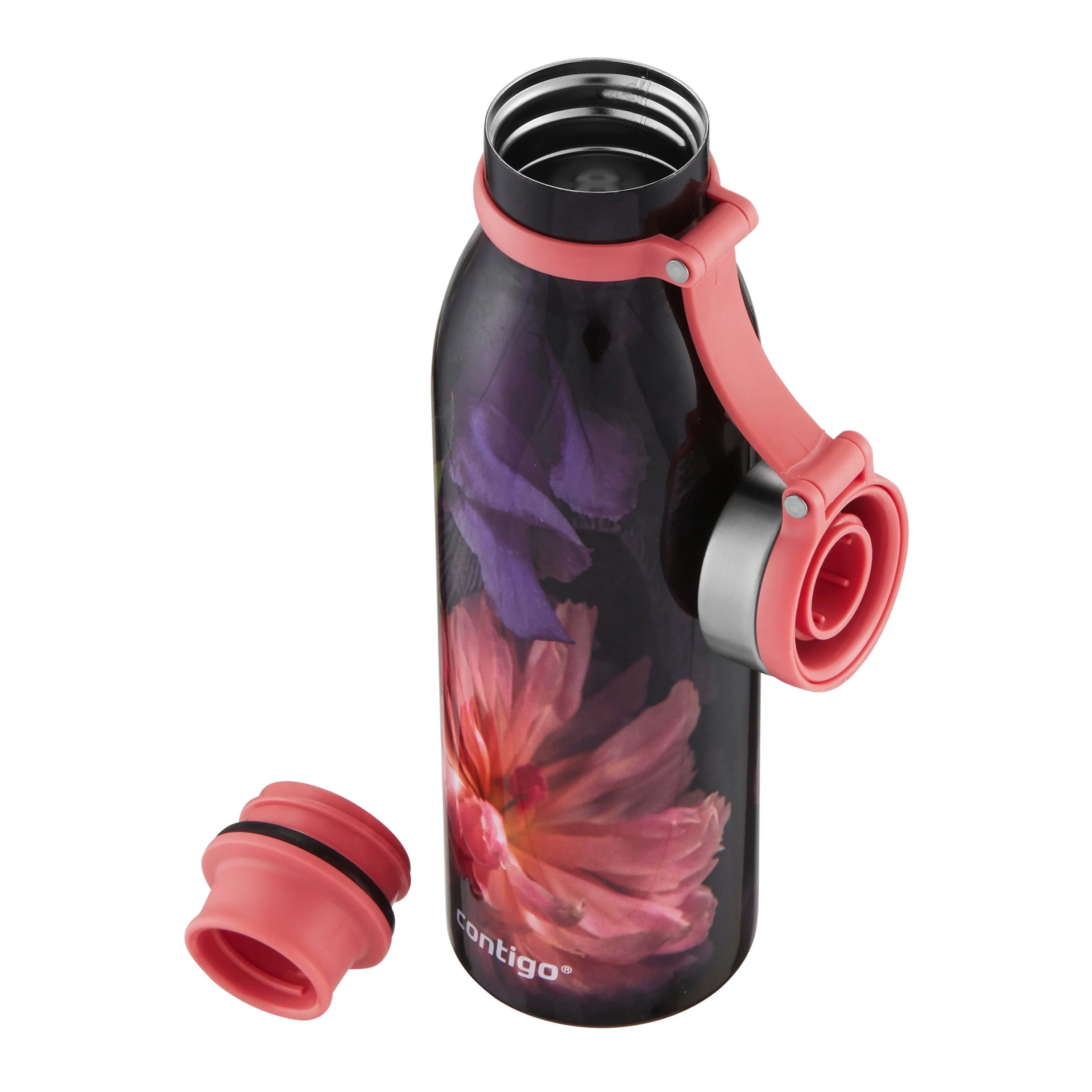 Contigo Couture Matterhorn Stainless Steel Water Bottle Night Flower Purple, 20 fl oz.