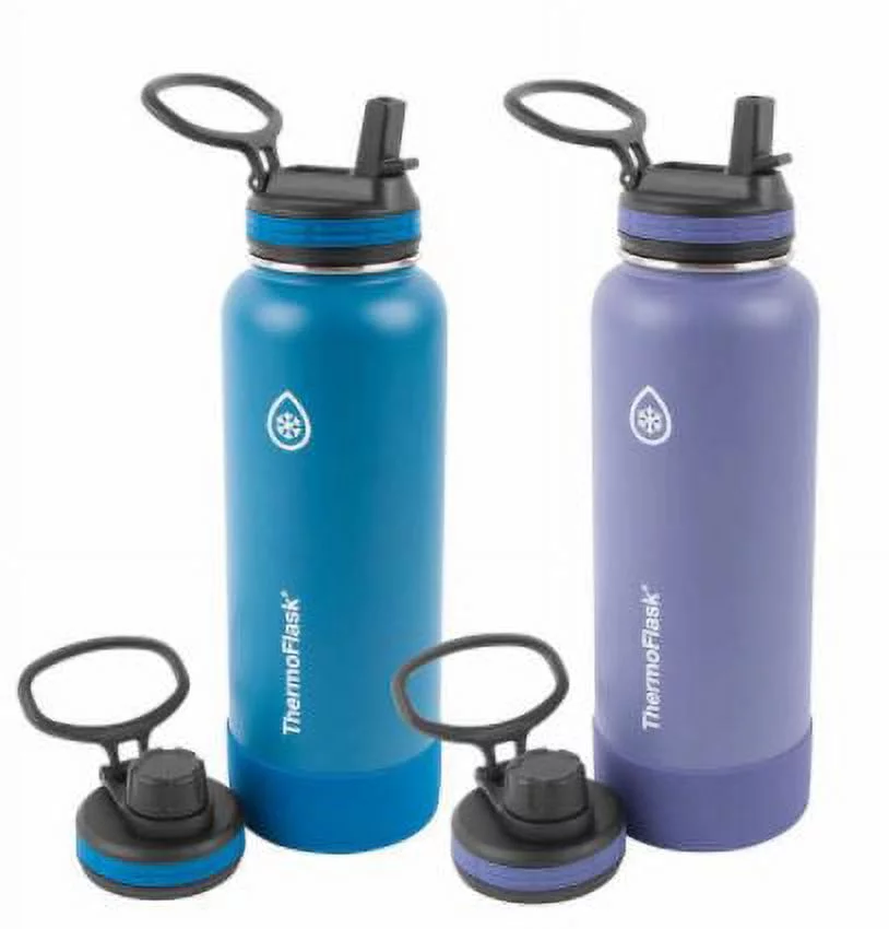 Thermoflask 40oz Stainless steel Insulated Water Bottle 2-pack - Blue/Purple