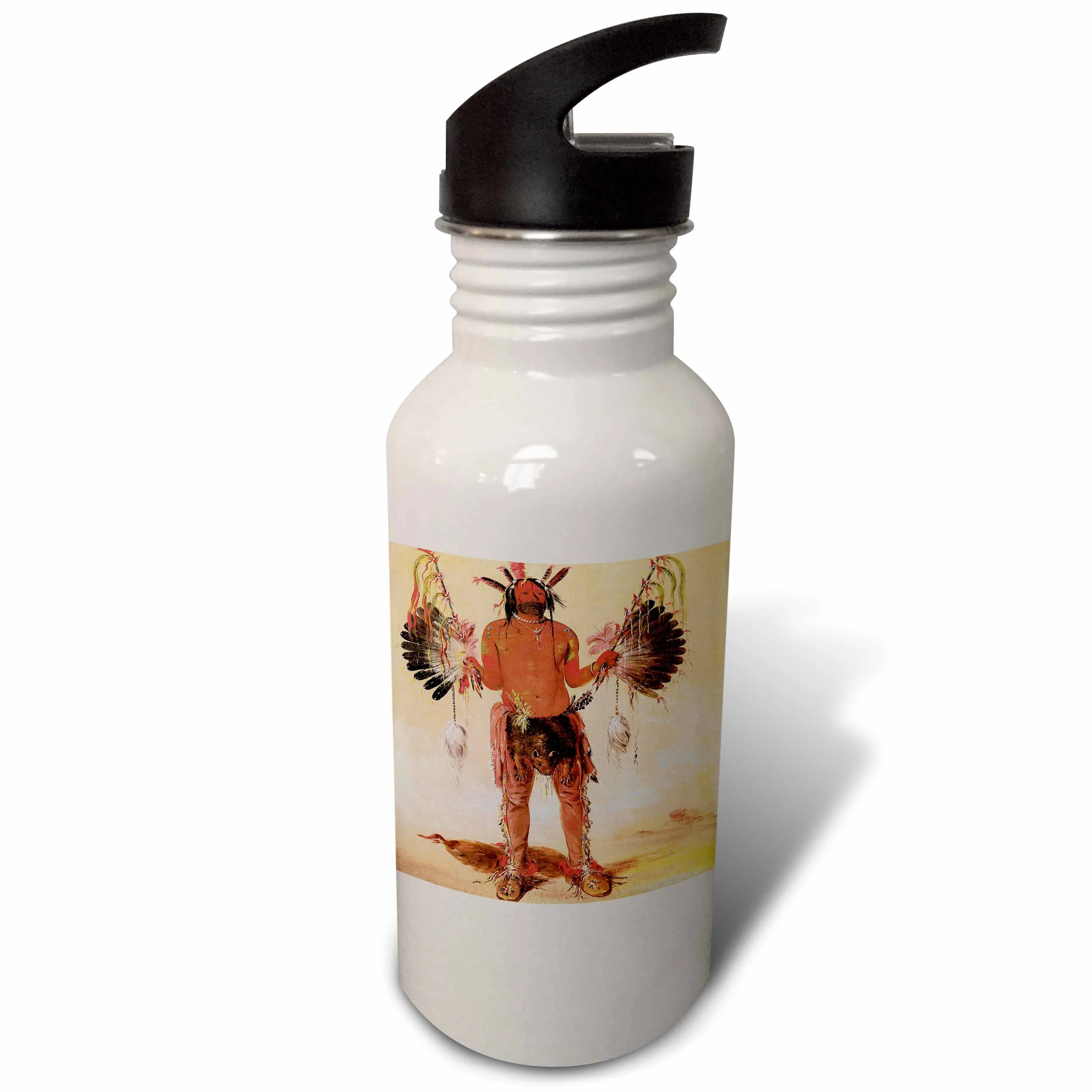 Old Bear, A Medicine Man by George Catlin American Art 21 oz Sports Water Bottle wb-126885-1