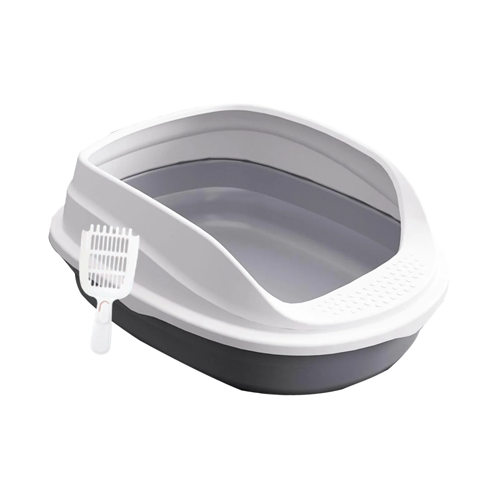 TOOYFUL Open Cats Toilet Cat Small Dogs Bedpan Cage Easy to Clean Pets Supplies Kitten Potty Pan for Hamsters Indoor Cats Kitten Bunny Gray 45cm