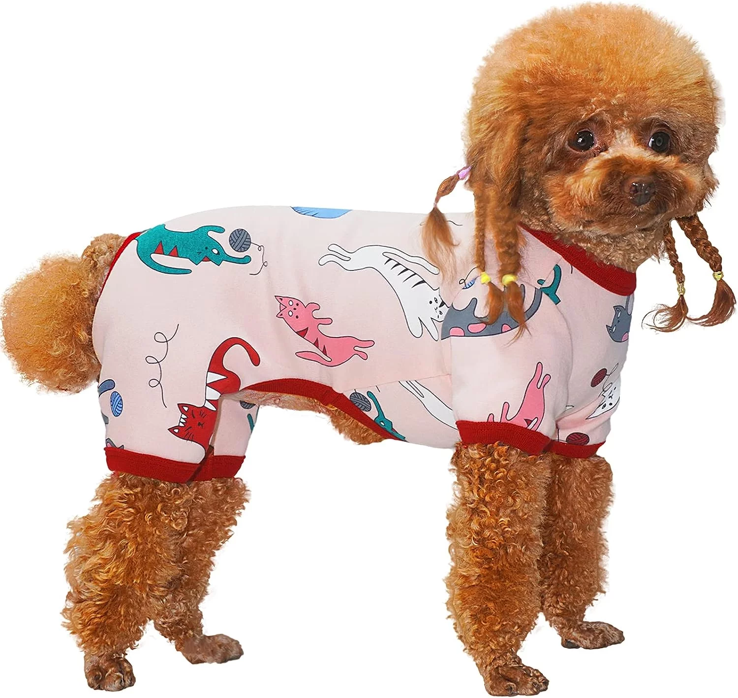 Topkins Dog Pajamas, Puppy Pjs, Dog Onesie, Dog Clothes with Animal Pattern for Small Medium Dogs, XL