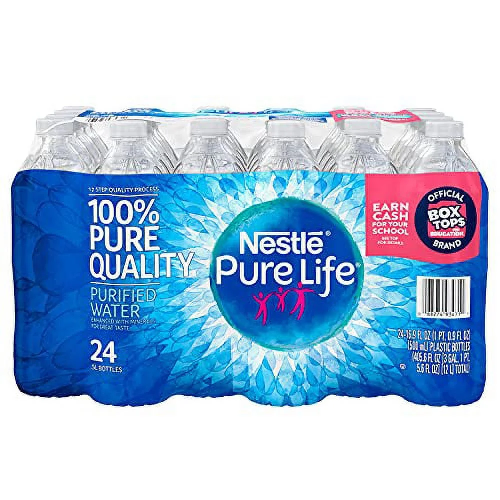 nestle(r) pure life(tm) purified bottled water, 16.9 oz., case of 24