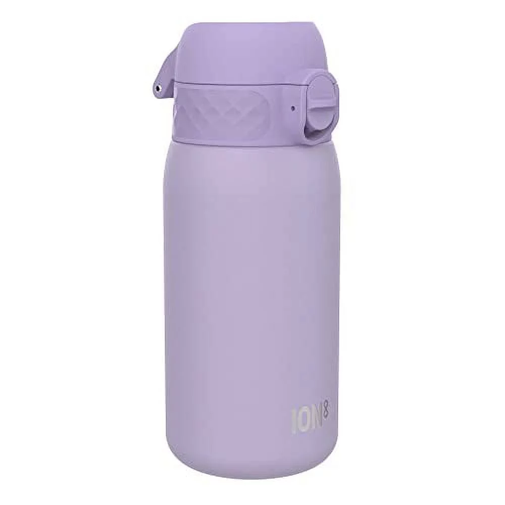 ION8 Leak Proof Flip-Top Insulated Steel Kids Water Bottle, Dishwasher-Safe, Purple, 320ml (11oz)