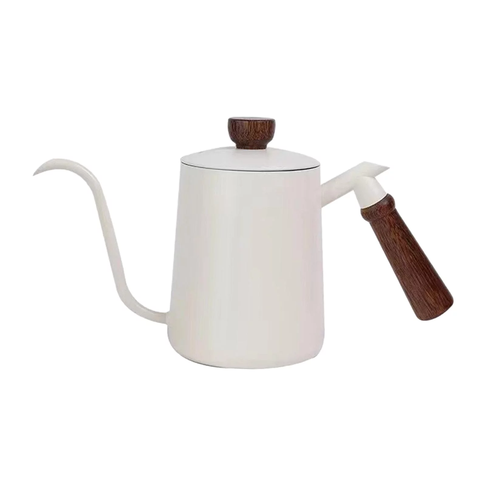 600ml Drip Coffee Kettle, Stainless Steel Tea Kettle, Manual for Indoor, Cafe, Kitchen, Outdoor Gift White