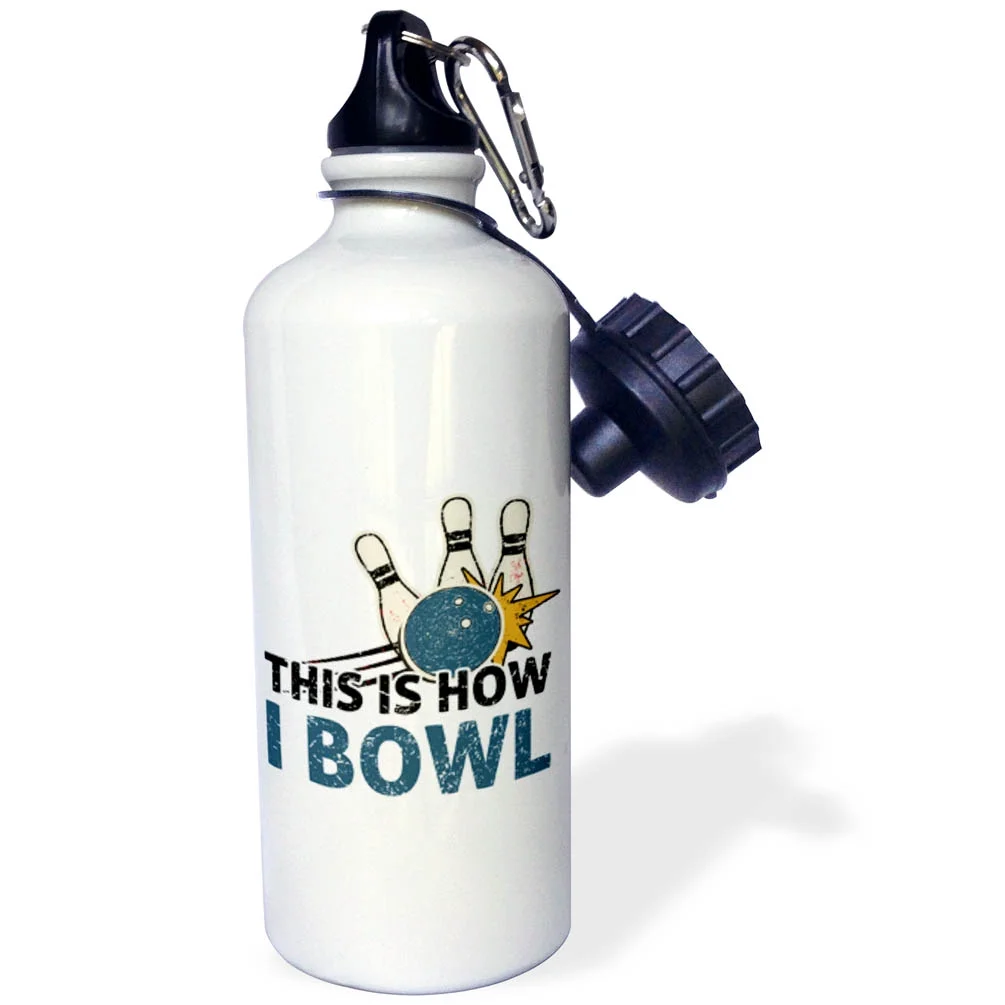 This is how I bowl - Funny Bowling Quote 21 oz Sports Water Bottle wb-344786-1