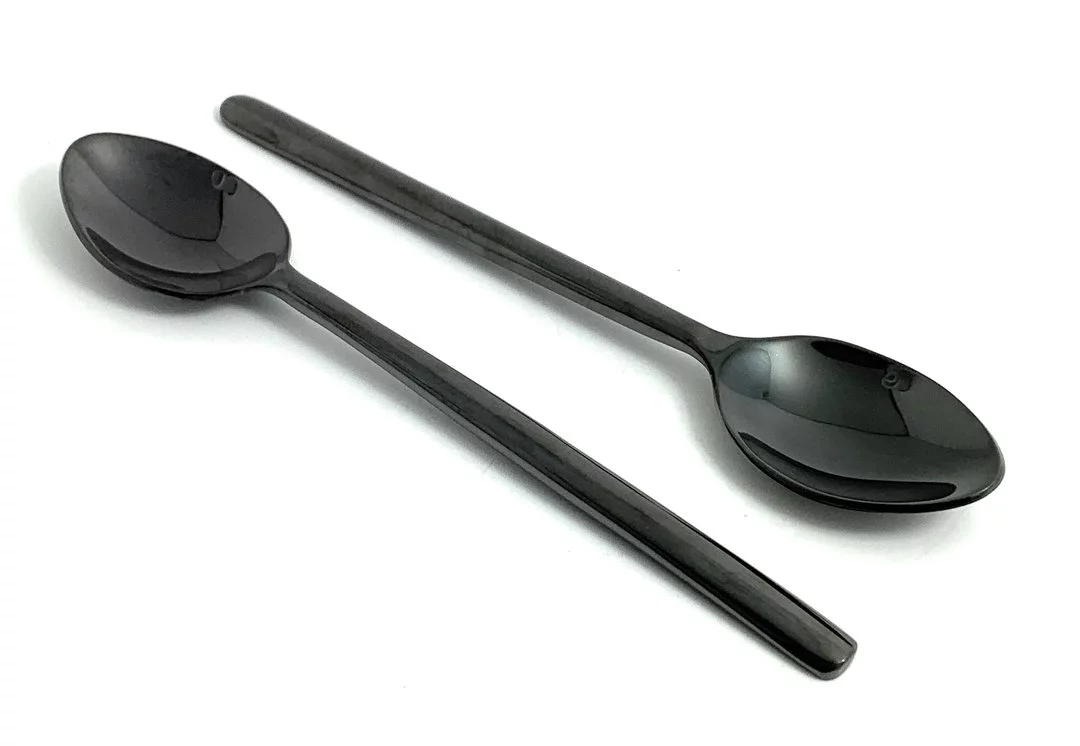 VIBHSA, Stainless Steel Black Table Spoon Flatware set of 4