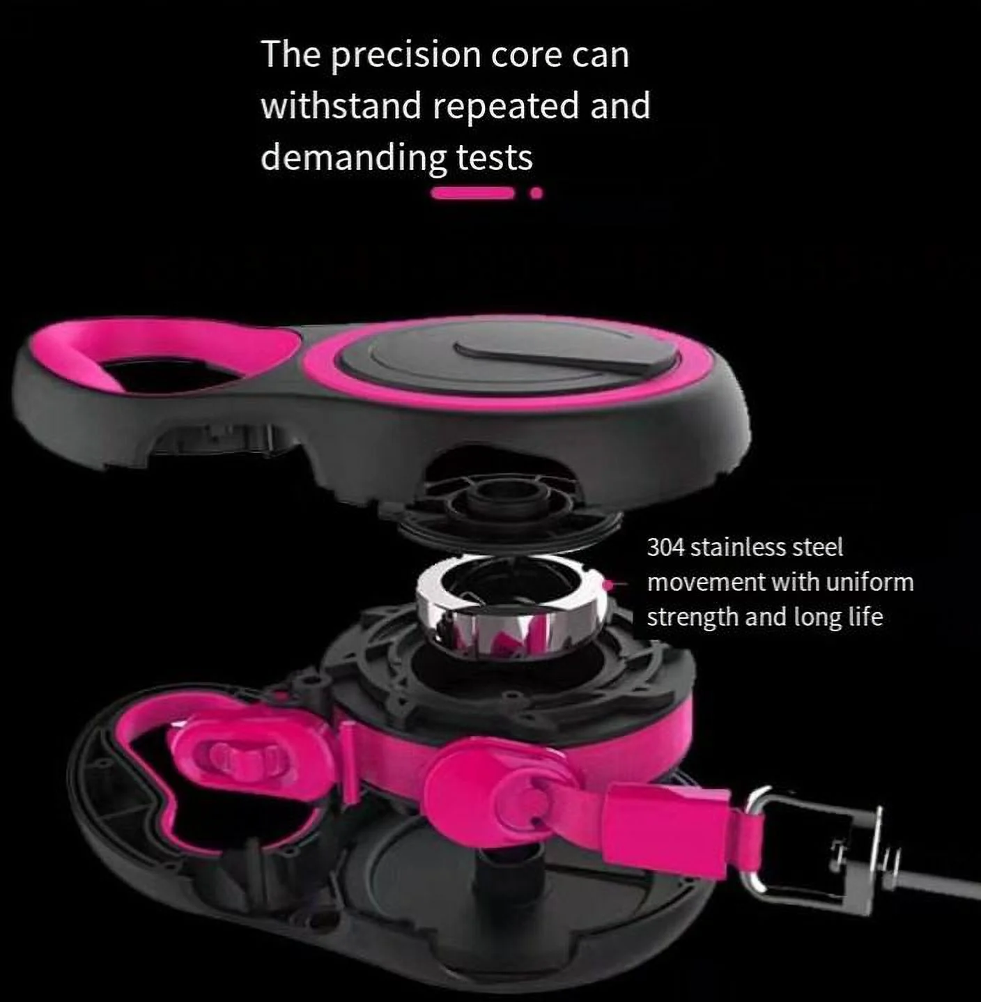 Gespout Pet Automatic Retractable Leash, Retractable Dog Leash, Pet Travel Leash Pink L