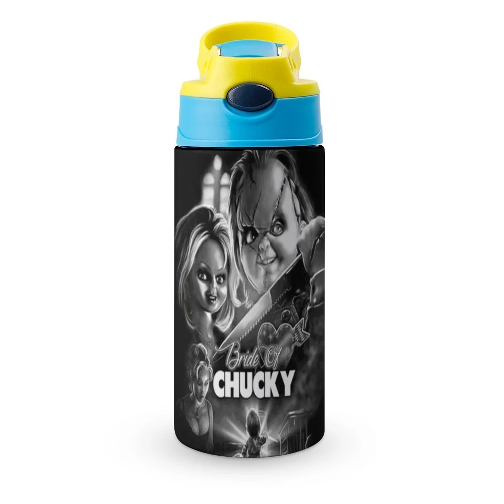 Bride Of Chucky Kid's Insulated Water Bottle With Straw Vacuum Stainless Steel Cup Leak-Proof Children Toddler Thermoses