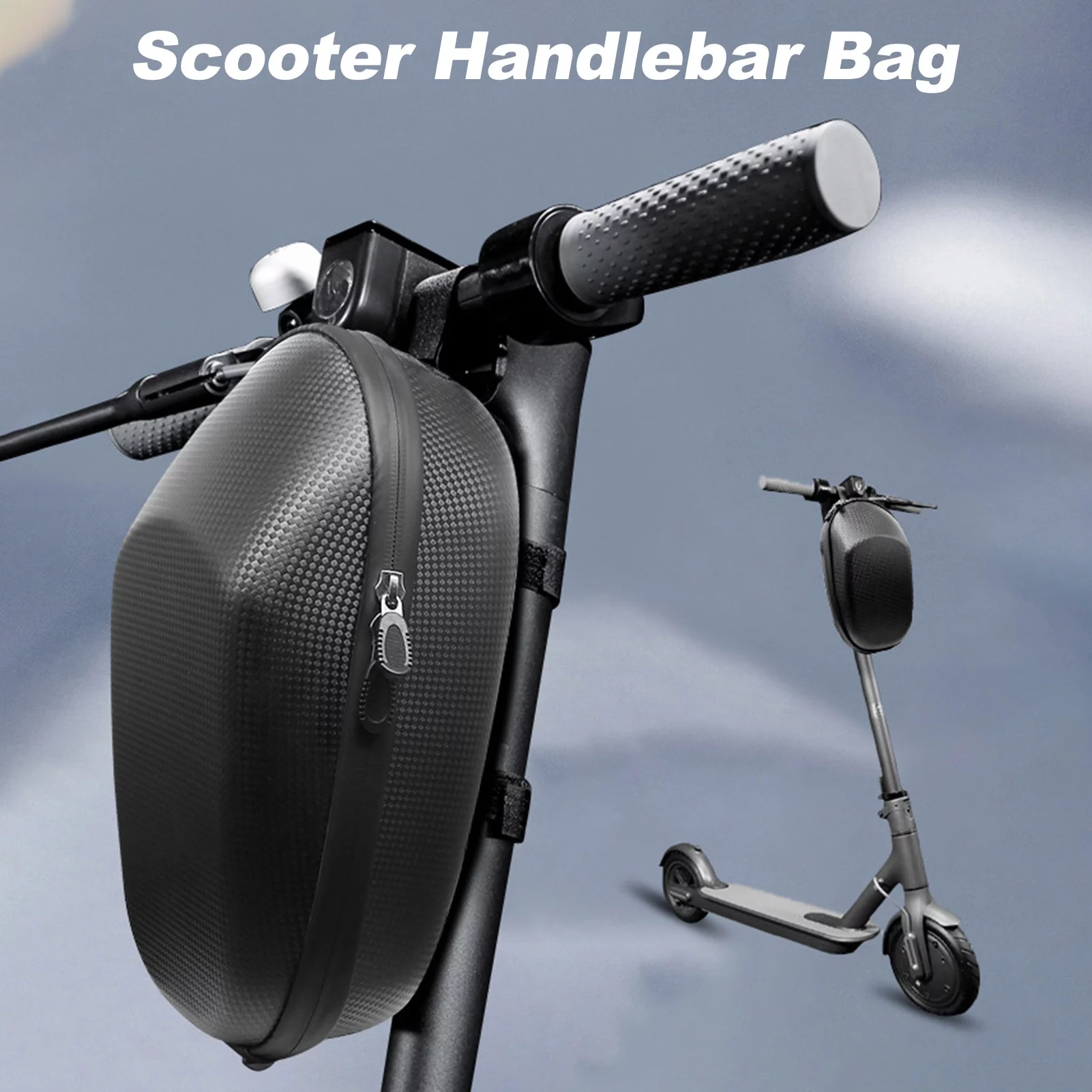 Rainproof Handlebar Storage Bag - Hard Shell EVA Front Hanging Bag - Fits Kick Scooters and Folding Bikes - Convenient and Secure Storage Solution - Perfect for Outdoor Activities.