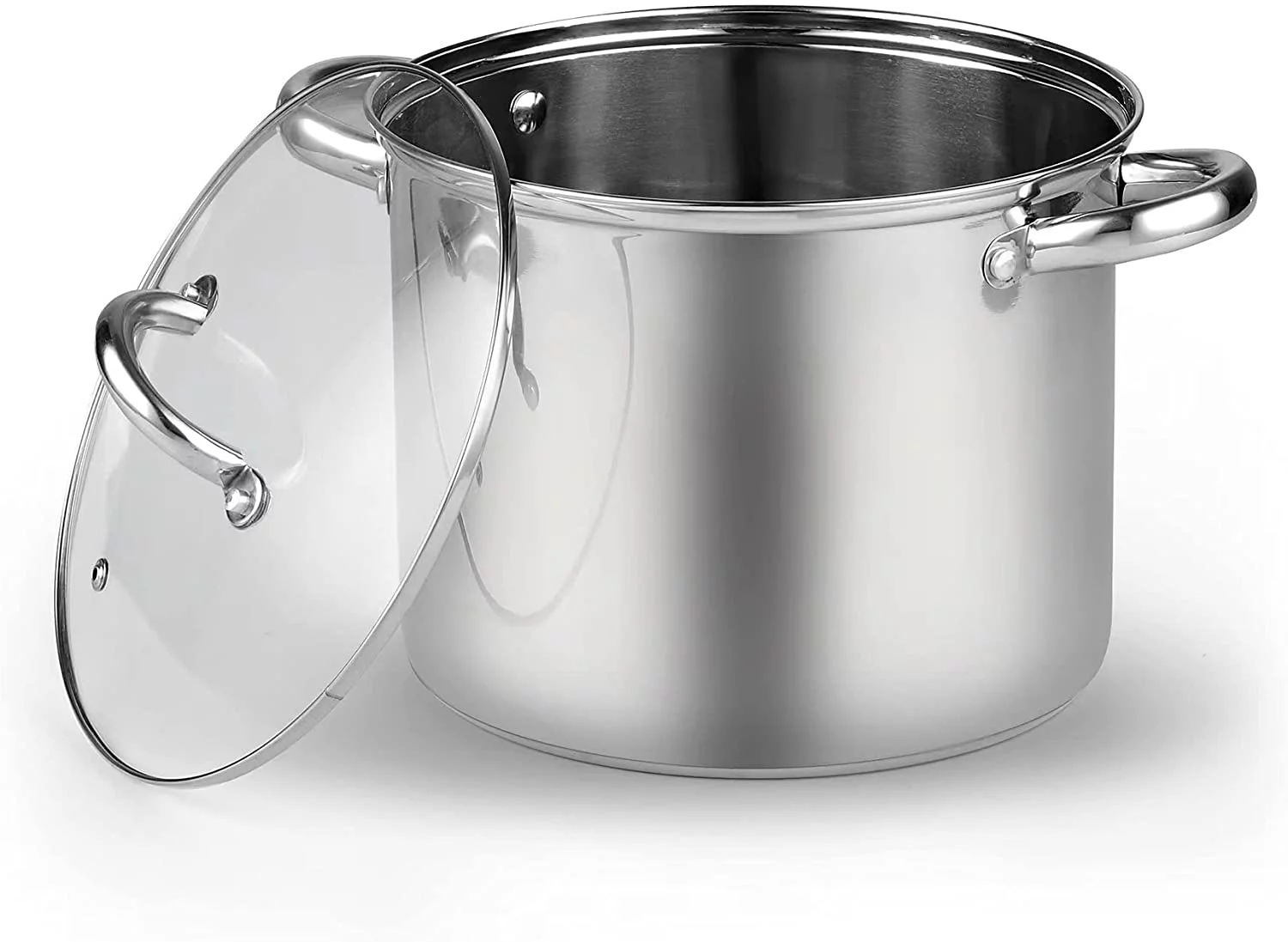 Cook N Home Stockpot with Lid, Basic Stainless Steel Soup Pot, 12-Quart