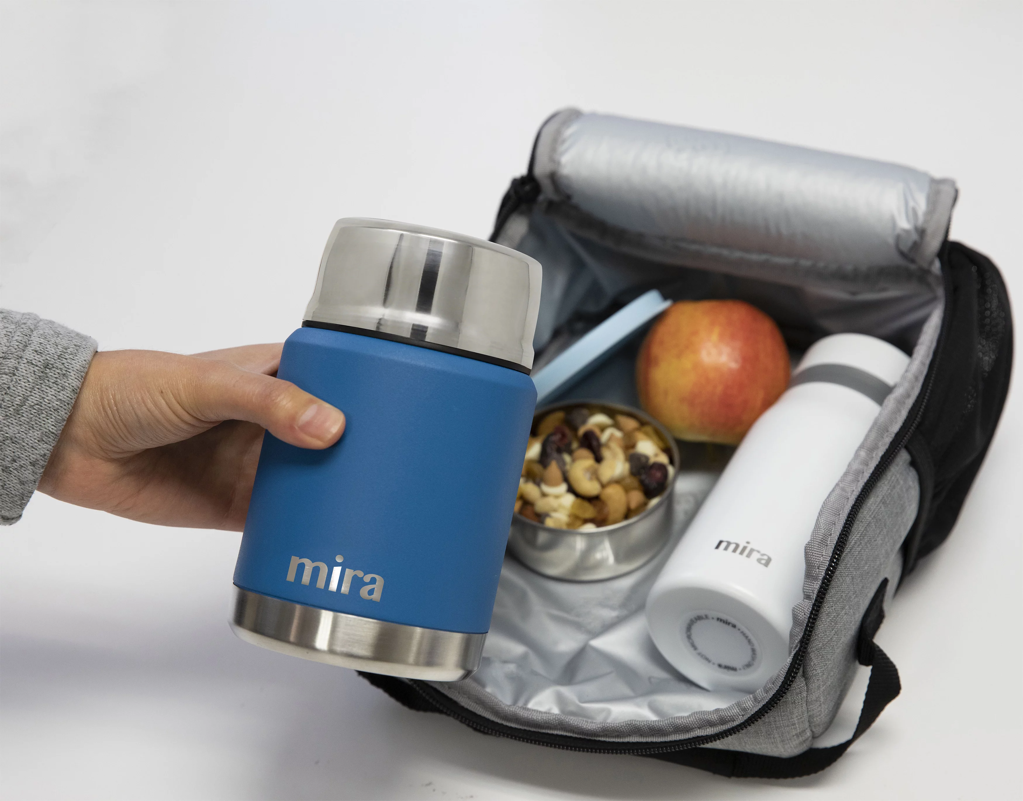 MIRA 15oz Thermos Food Jar with Spoon, Stainless Steel Vacuum Insulated, Rose Pink