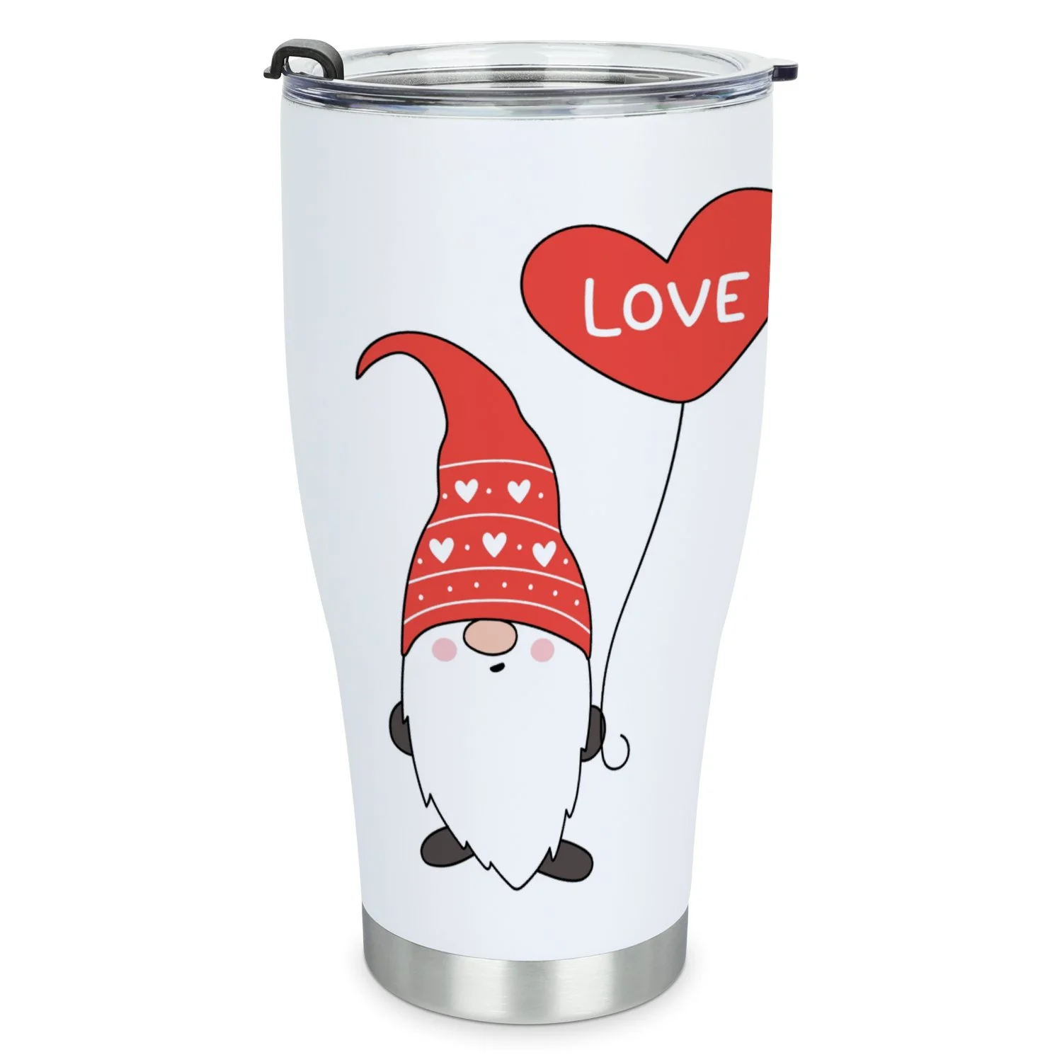 Hidove Stainless Steel Tumbler, Cute Valentine Gnome 30oz Leak Proof & Stainless Steel Bottle for Hot & Cold Drinks - Coffee Travel Mug, Water Metal Canteen, Thermal Cup