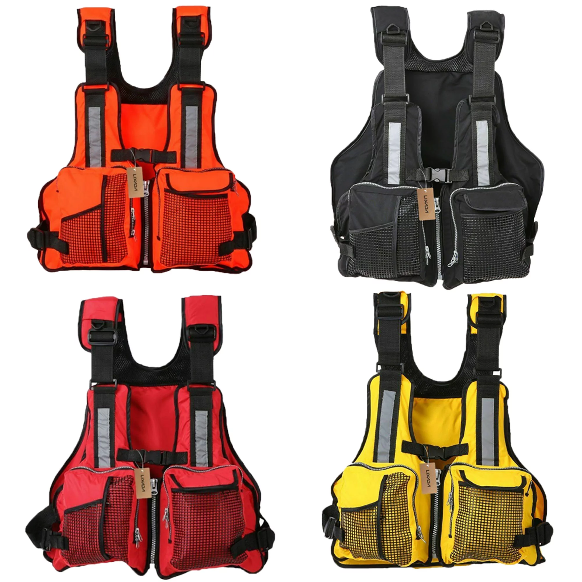 Sunisery Adult Adjustable Life Jacket Vest Marine Reflective Sailing Kayak Fly Fishing