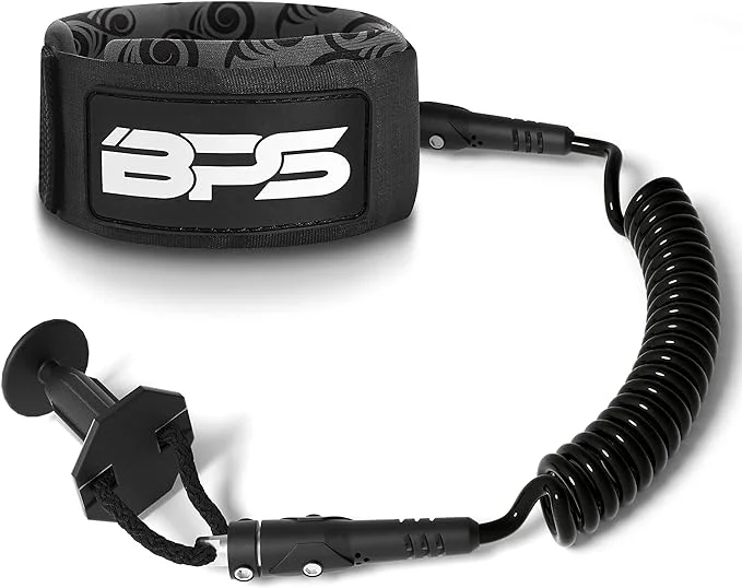 BPS New Zealand 'Storm' Pro Bodyboard Leash - Wrist Surf Coiled Leash Bodyboarding Premium Coil with Leash with Plug