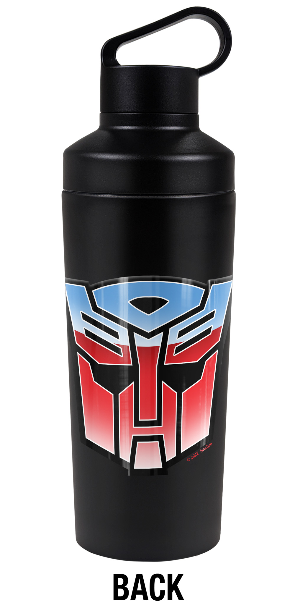 Transformers Official Vintage Autobot Logo 18 oz Insulated Water Bottle, Leak Resistant, Vacuum Insulated Stainless Steel with 2-in-1 Loop Cap