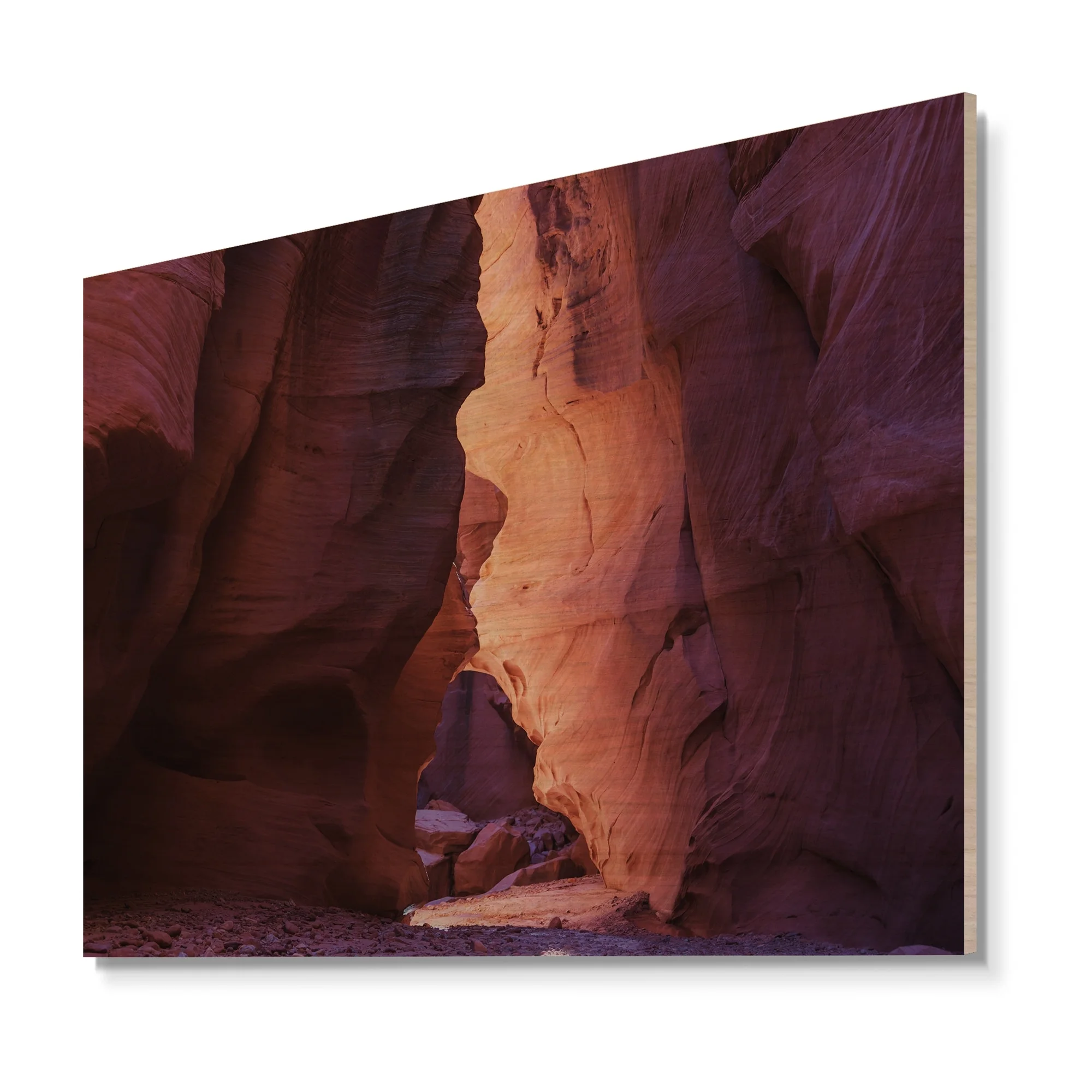 DESIGN ART Designart 'Canyon Antelope In Utah Deserts' Country Wood Wall Art - Natural Pine Wood 32 In. wide X 16 In. high