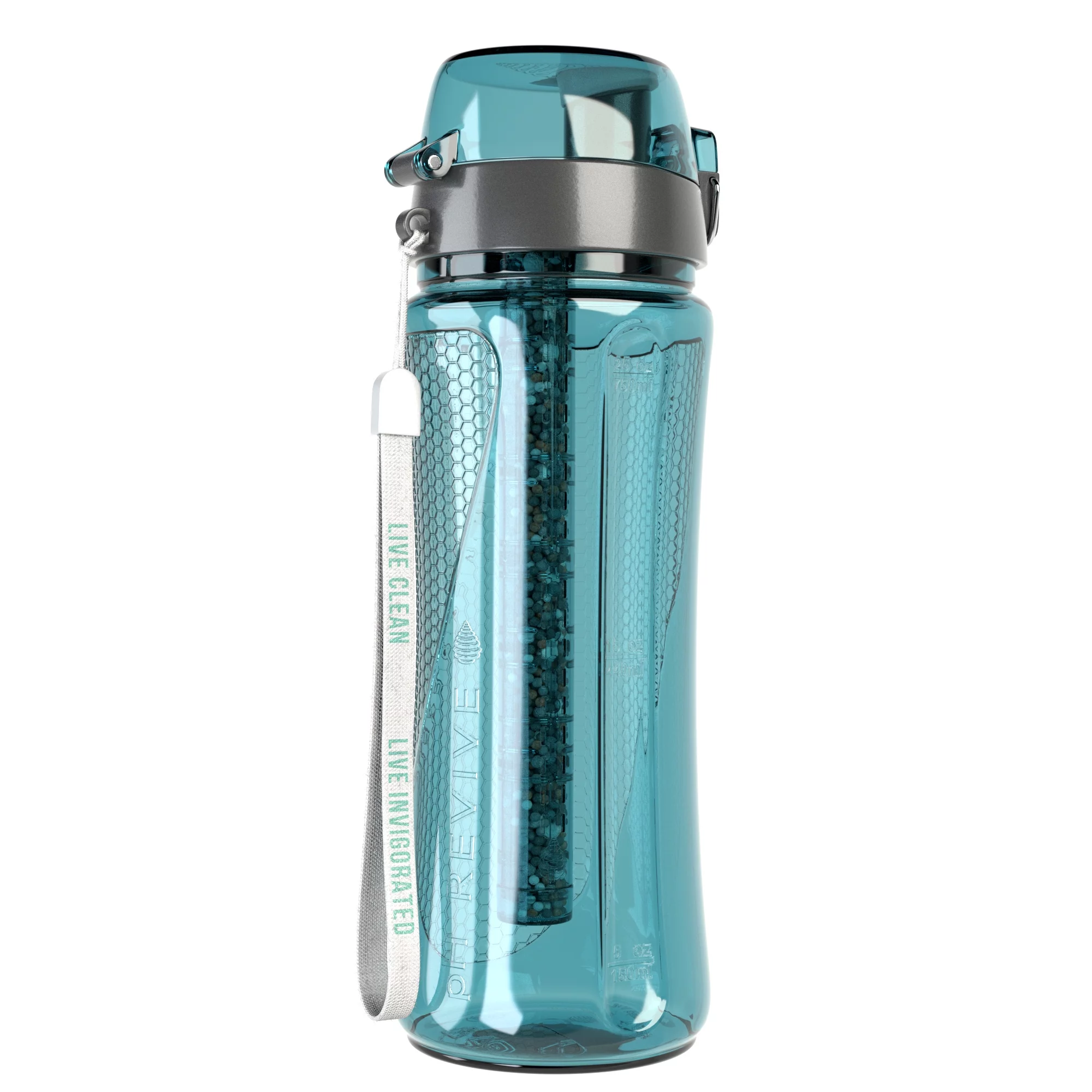 pH REVIVE Alkaline Filter Water Bottle & Carry Case – Water Ionizer – Invigorated Water Filtration System, 25oz, 750ml