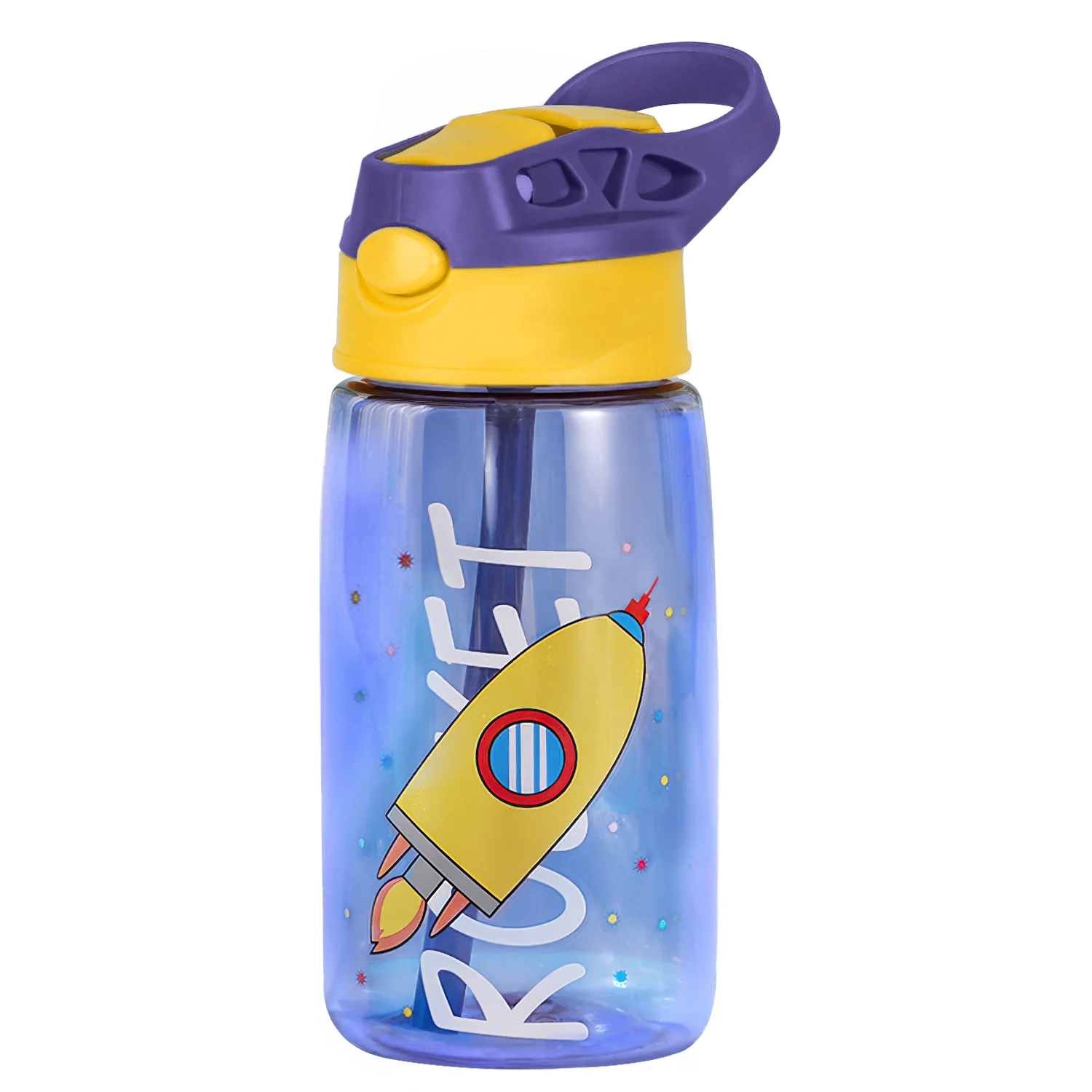 iMounTEK Kids Cleanable Water Bottle with Silicone Straw and Spill-Proof Lid, 480ml/16oz