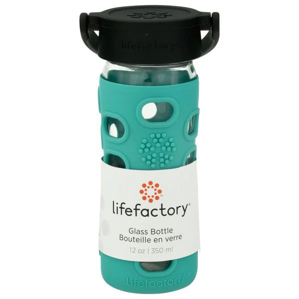 Lifefactory - Glass Water Bottle with Classic Cap and Silicone Sleeve Core 2.0 Kale - 12 fl. oz.