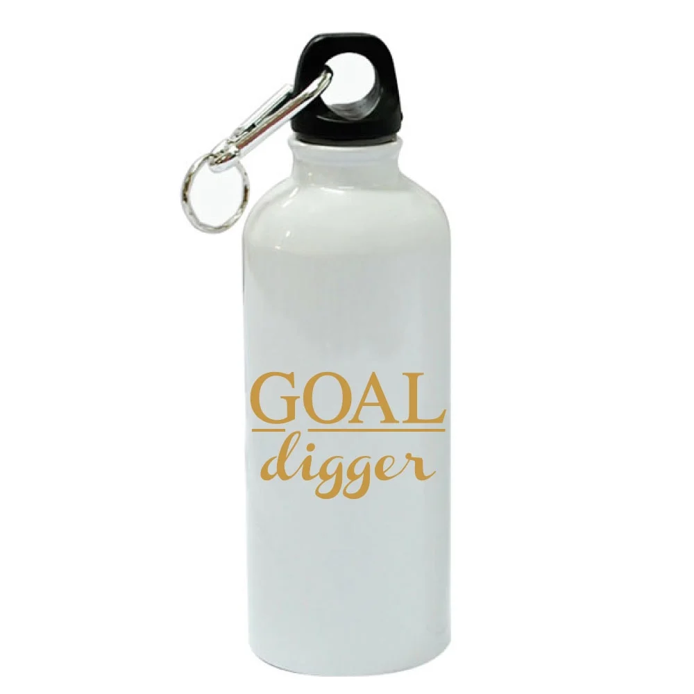 Goal Digger White Aluminum Sports 20 oz Water Bottle
