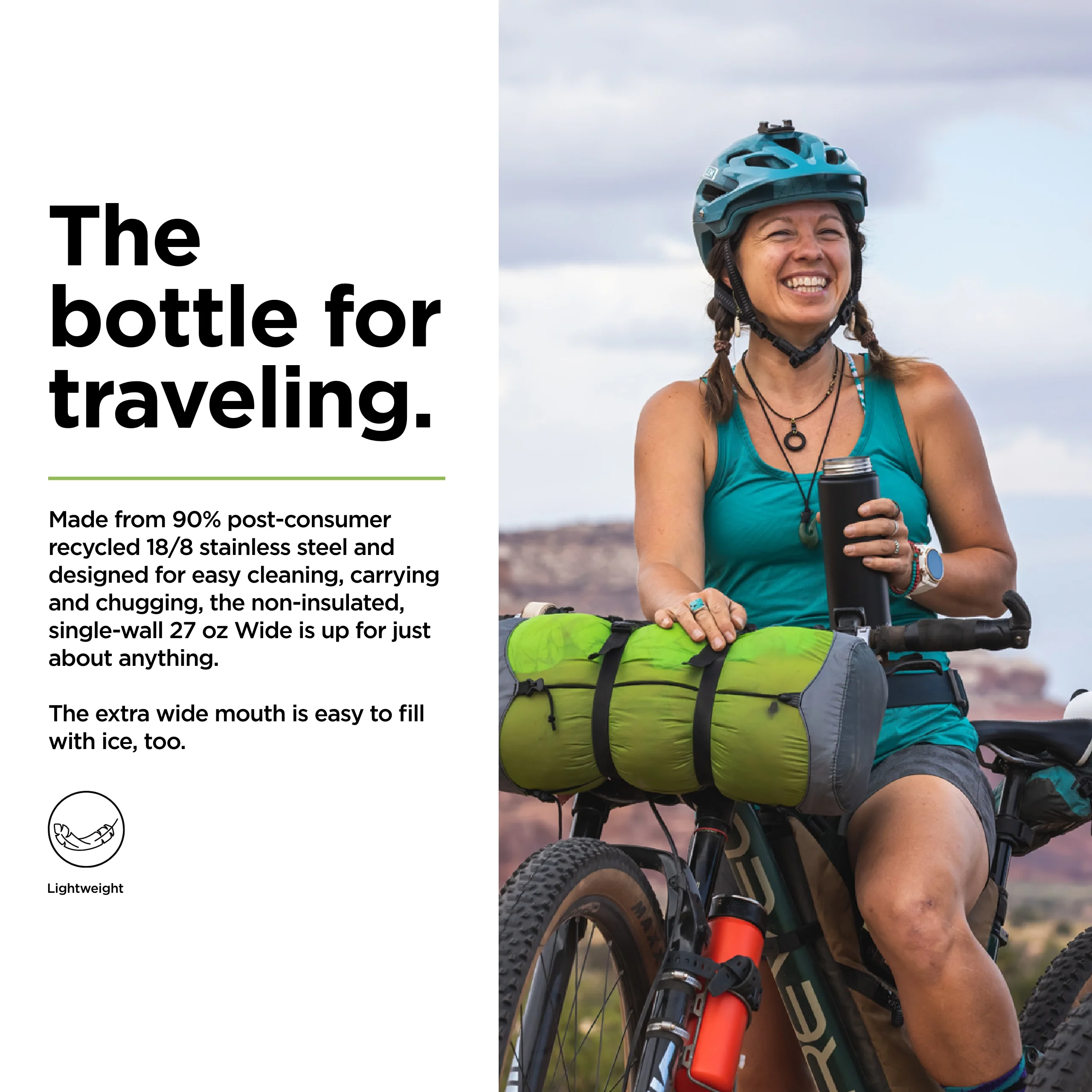 Klean Kanteen Wide w/Wide Loop Cap, 27oz, Black