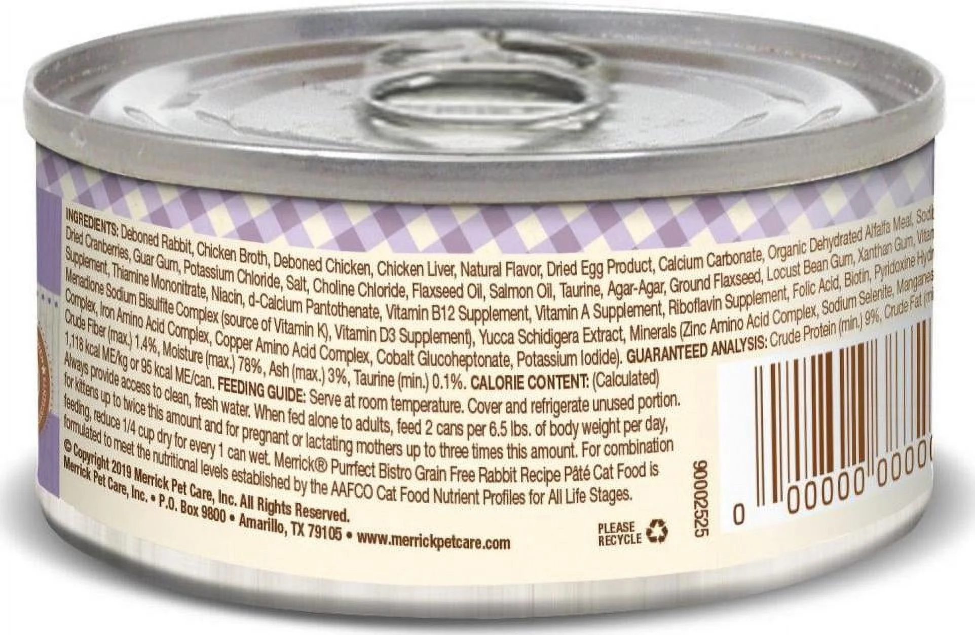 Merrick Purrfect Bistro Grain Free Rabbit Pate Canned Cat Food 5.5-oz, case of 24