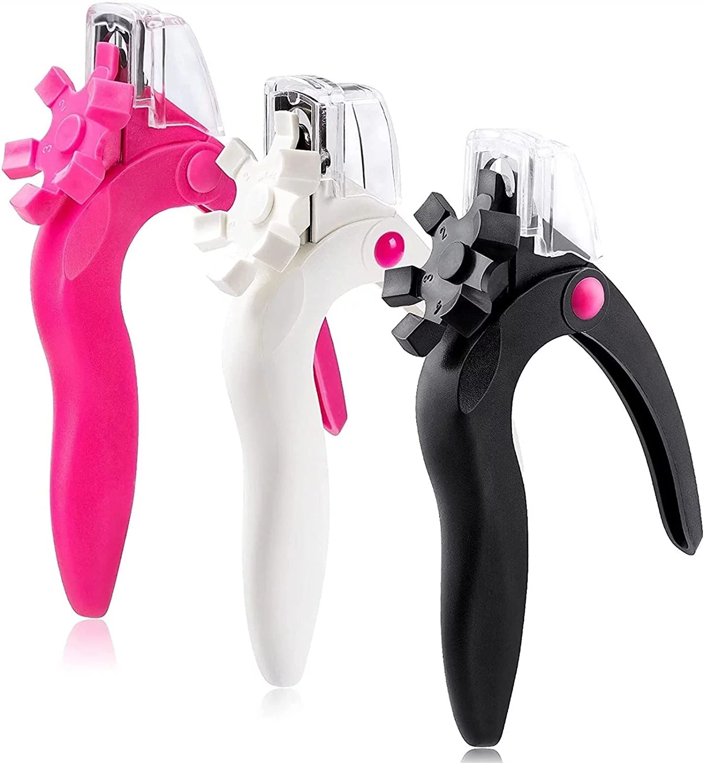 Pet Nail Scissors Acrylic Nail Tips Clipper for Acrylic UV Gel False Nail Edge Clipper, Flat Scissors French Style with Turntable (Color : Black)