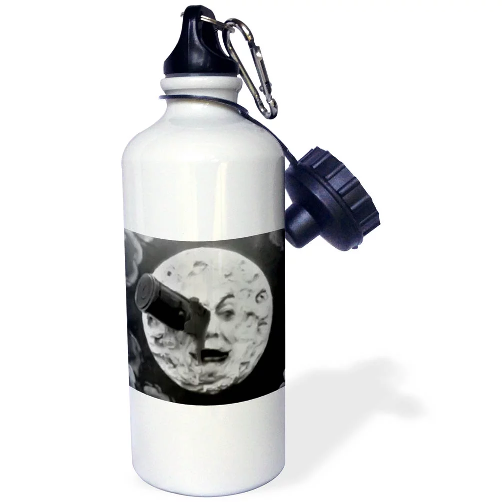 A Trip to the Moon (Grayscale Fuzzed) 21 oz Sports Water Bottle wb-50669-1