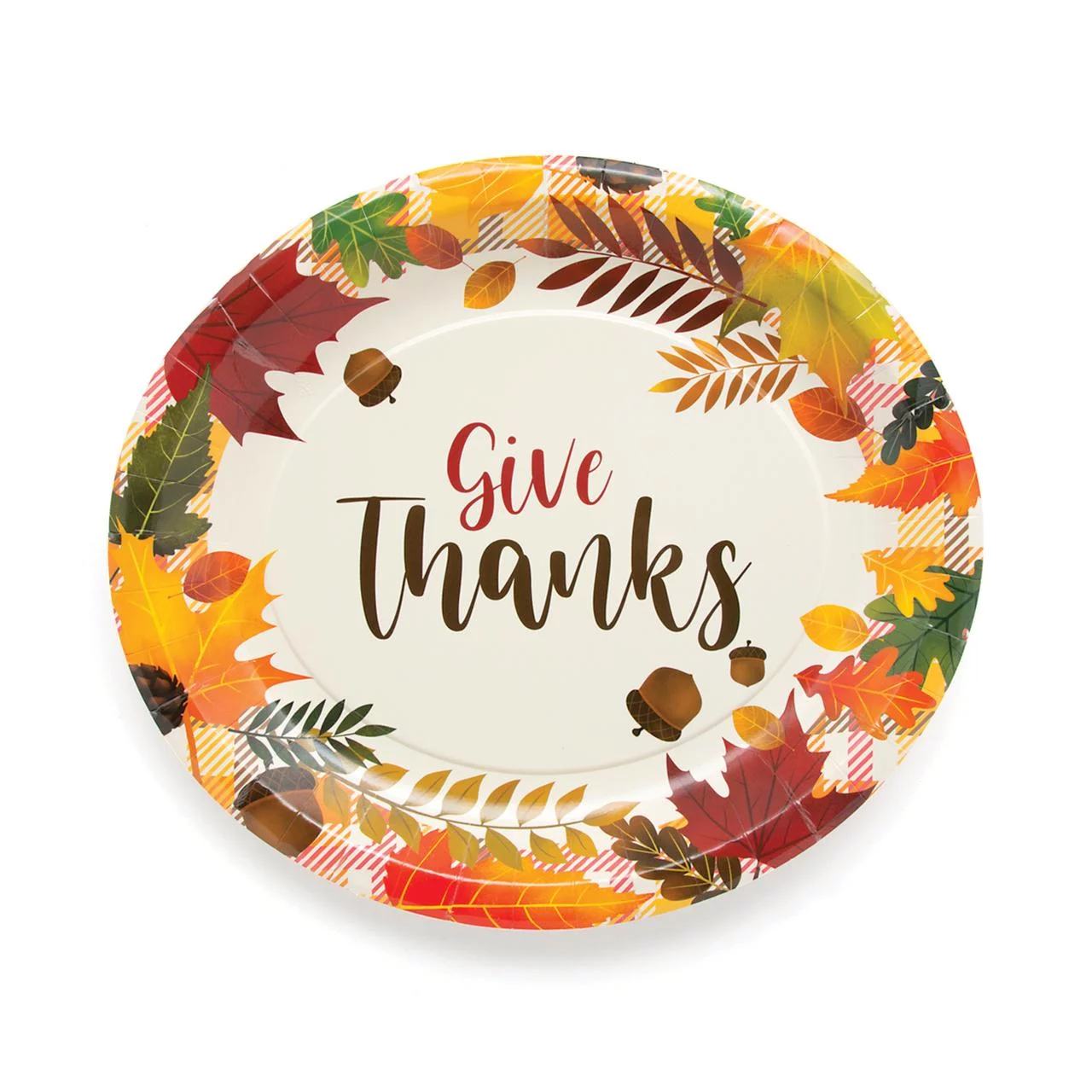 Give Thanks Thanksgiving Paper Banquet Plates - 25 Ct.